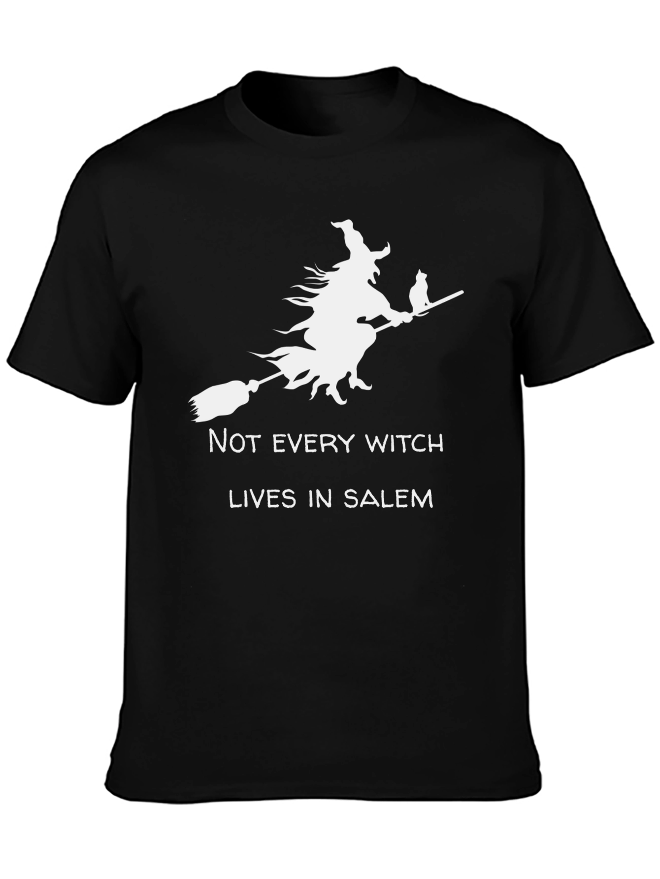 Witch & Cat Graphic Tee - Halloween T-Shirt