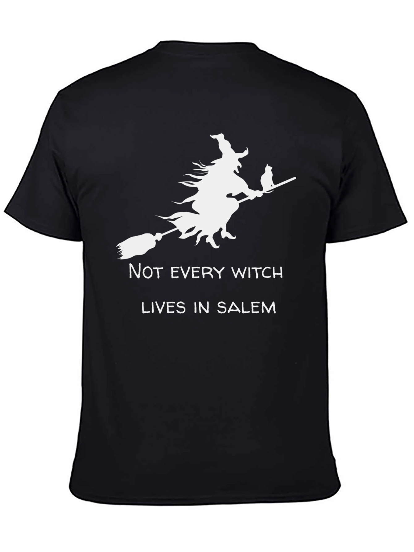 Witch & Cat Graphic Tee - Halloween T-Shirt