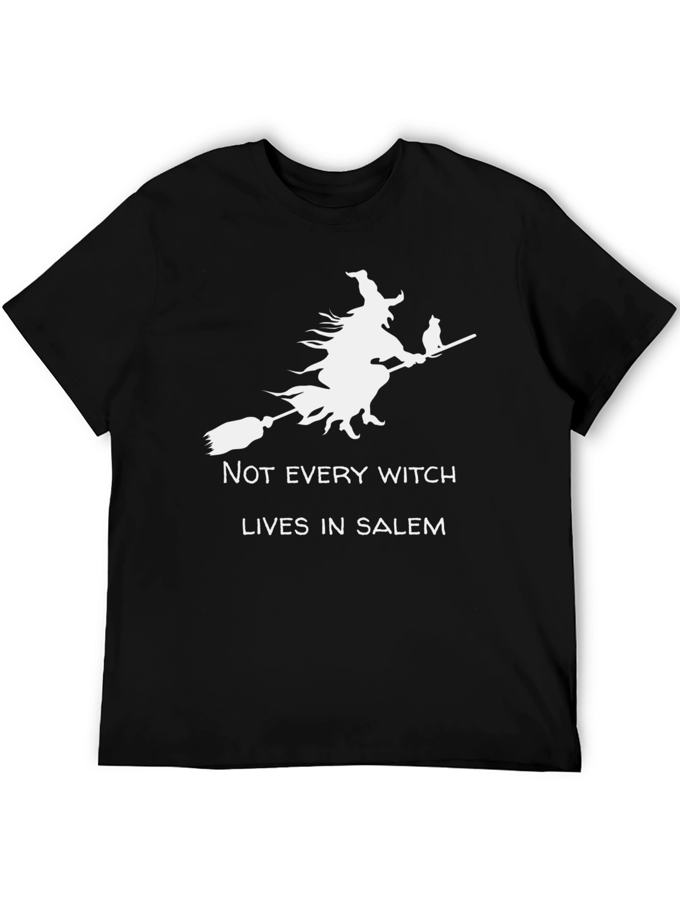 Witch & Cat Graphic Tee - Halloween T-Shirt