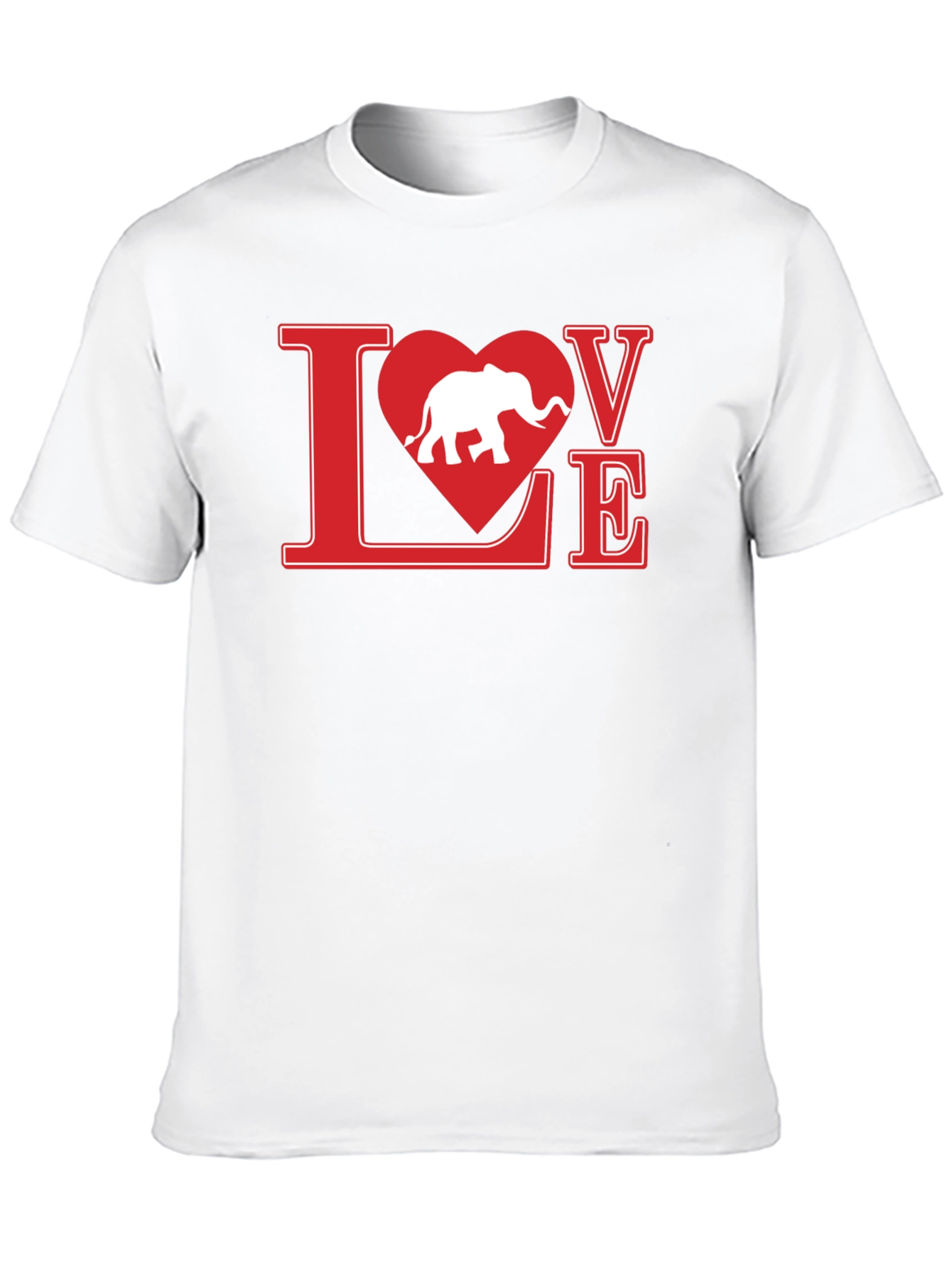 Love Elephant Graphic Tee - Black Cotton T-Shirt