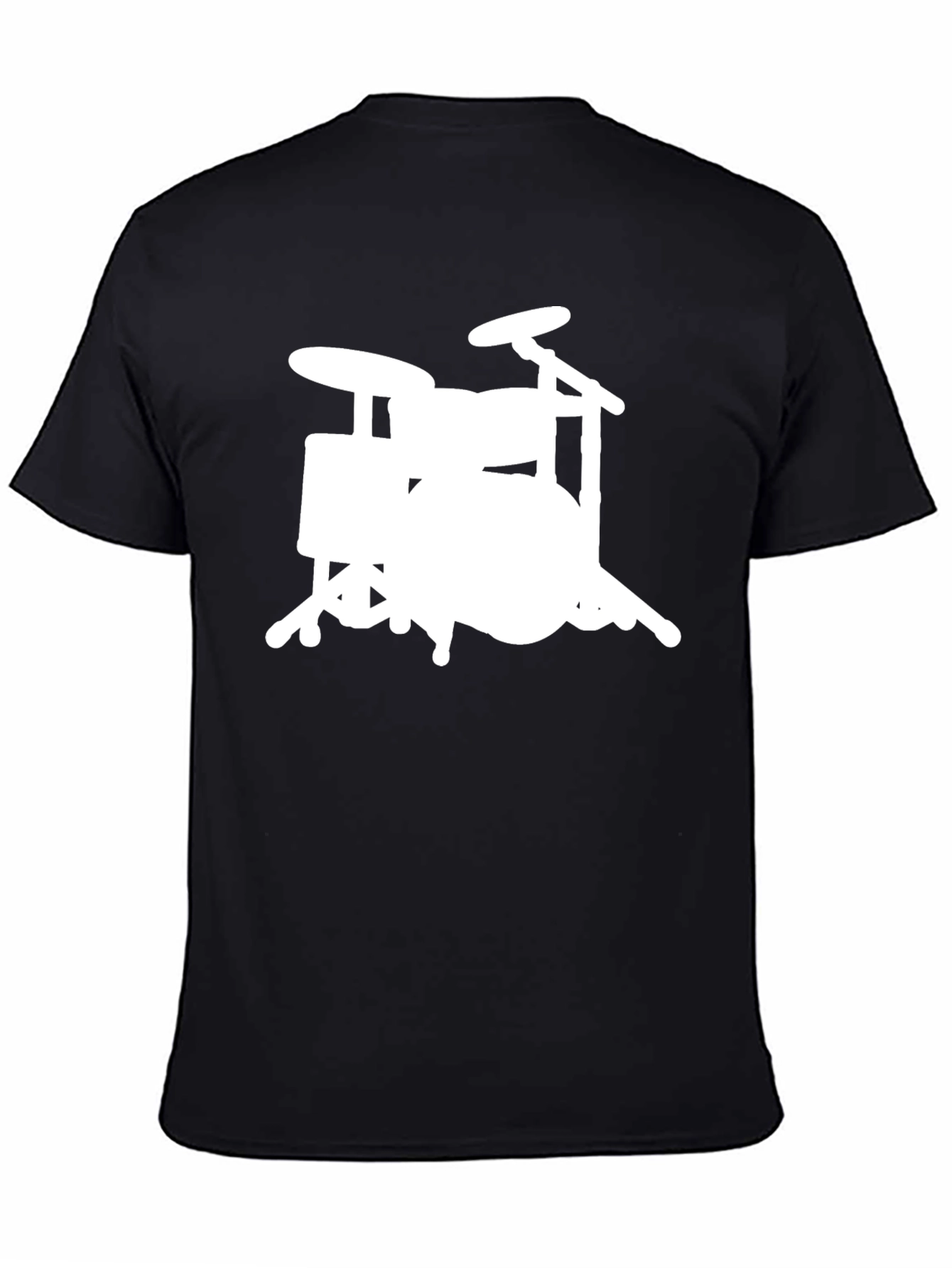Drum Set Graphic Tee - Musicians Black T-Shirt