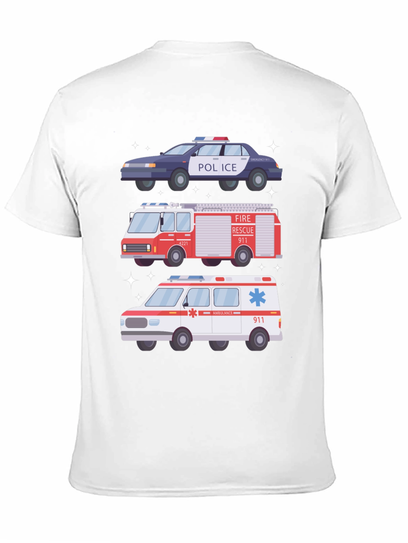 Emergency Vehicles Graphic T-Shirt