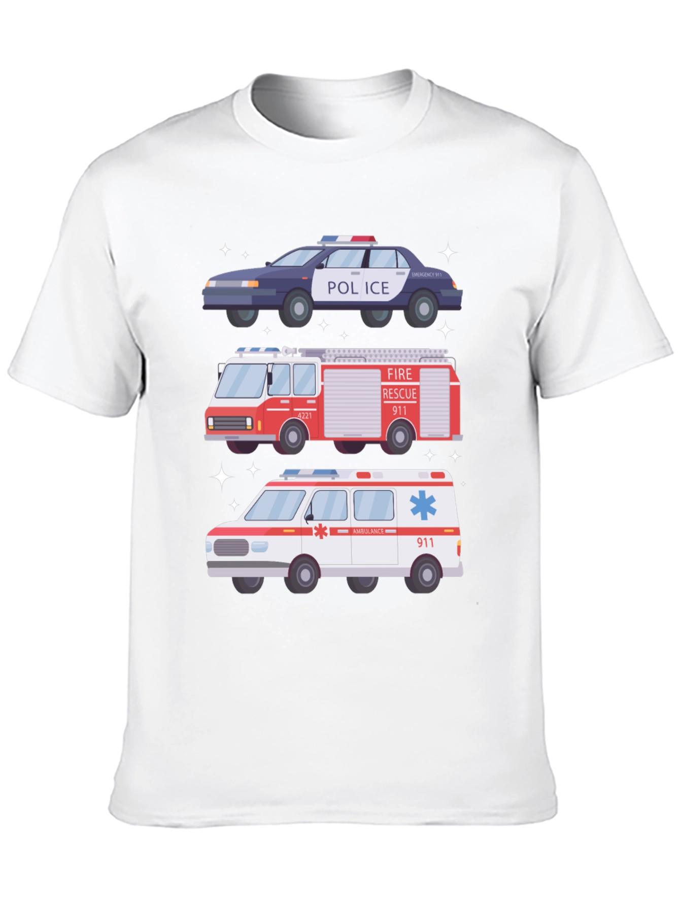 Emergency Vehicles Graphic T-Shirt