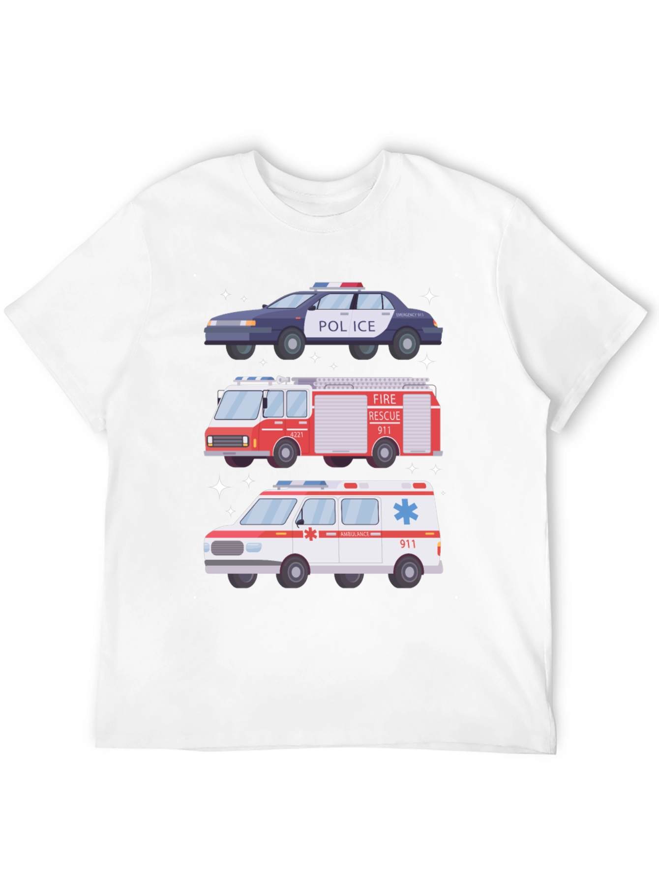Emergency Vehicles Graphic T-Shirt