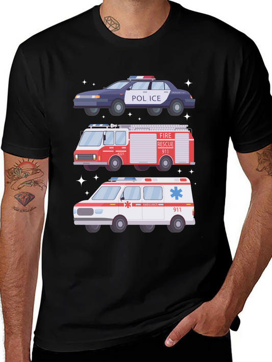 Emergency Vehicles Graphic T-Shirt