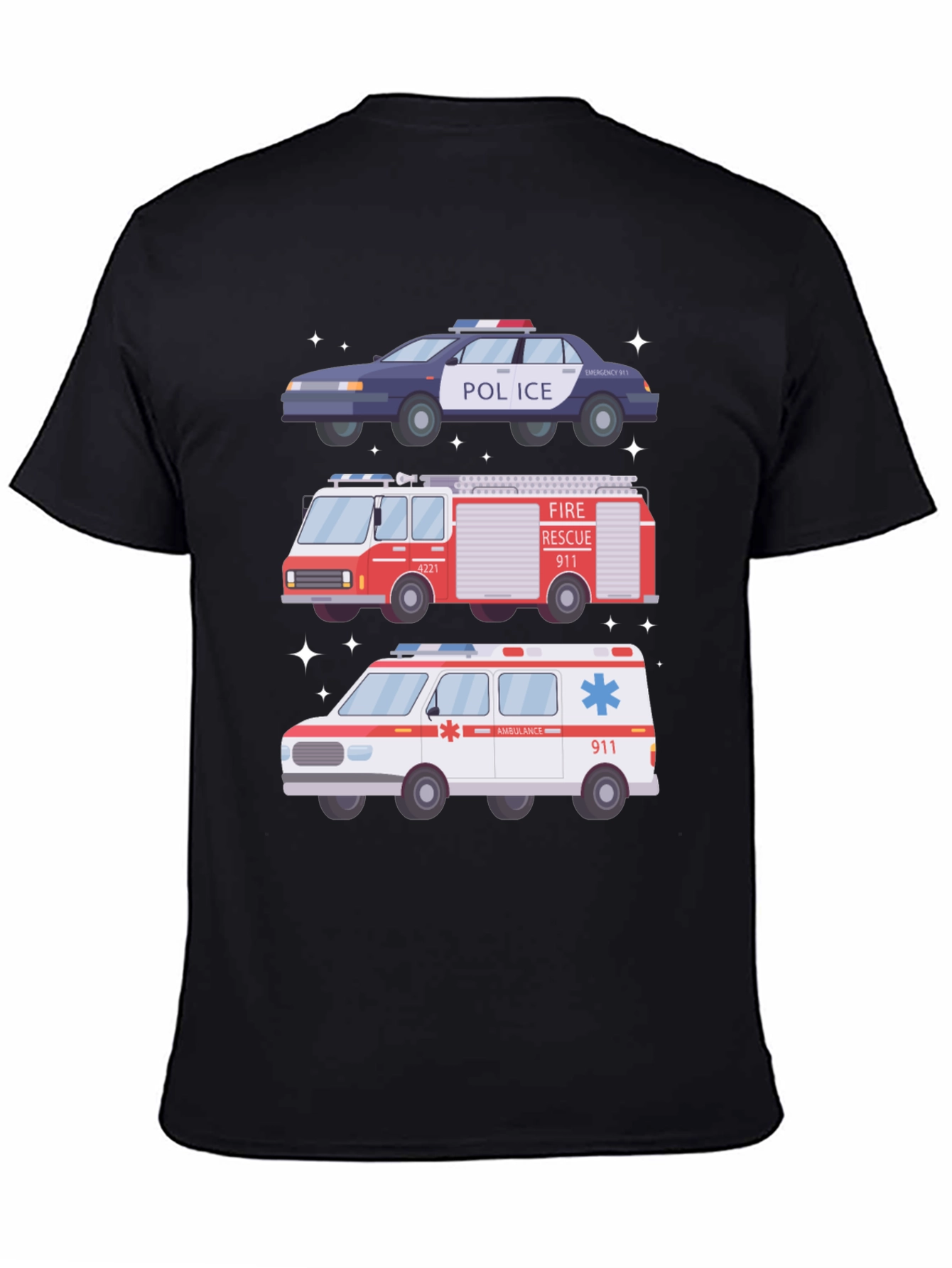 Emergency Vehicles Graphic T-Shirt