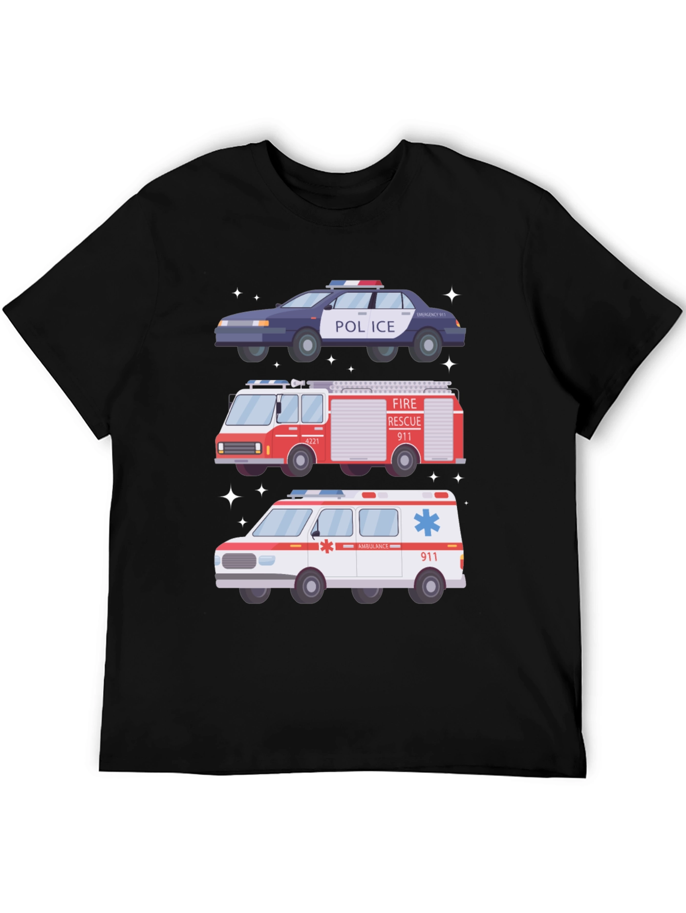 Emergency Vehicles Graphic T-Shirt