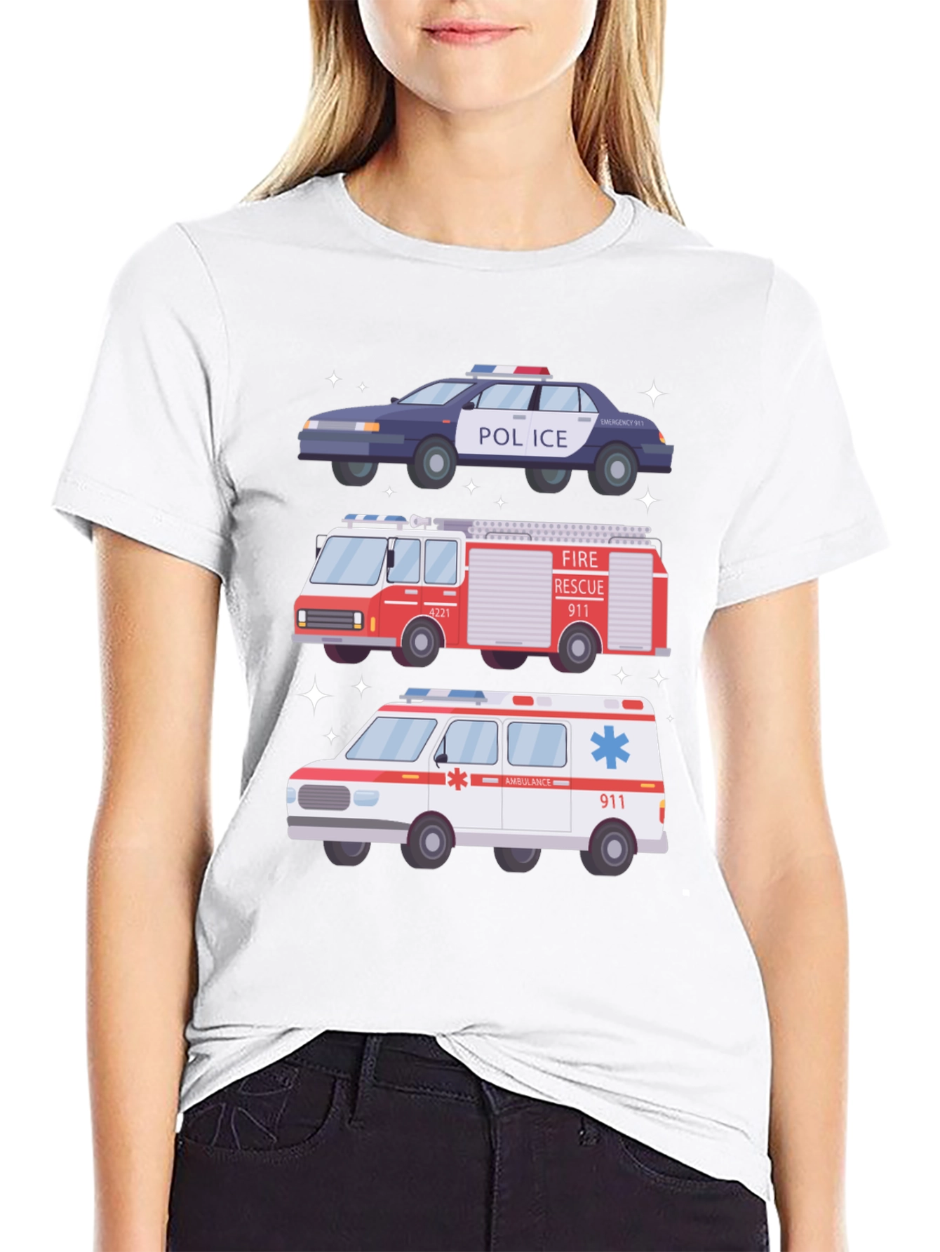 Emergency Vehicles Graphic T-Shirt