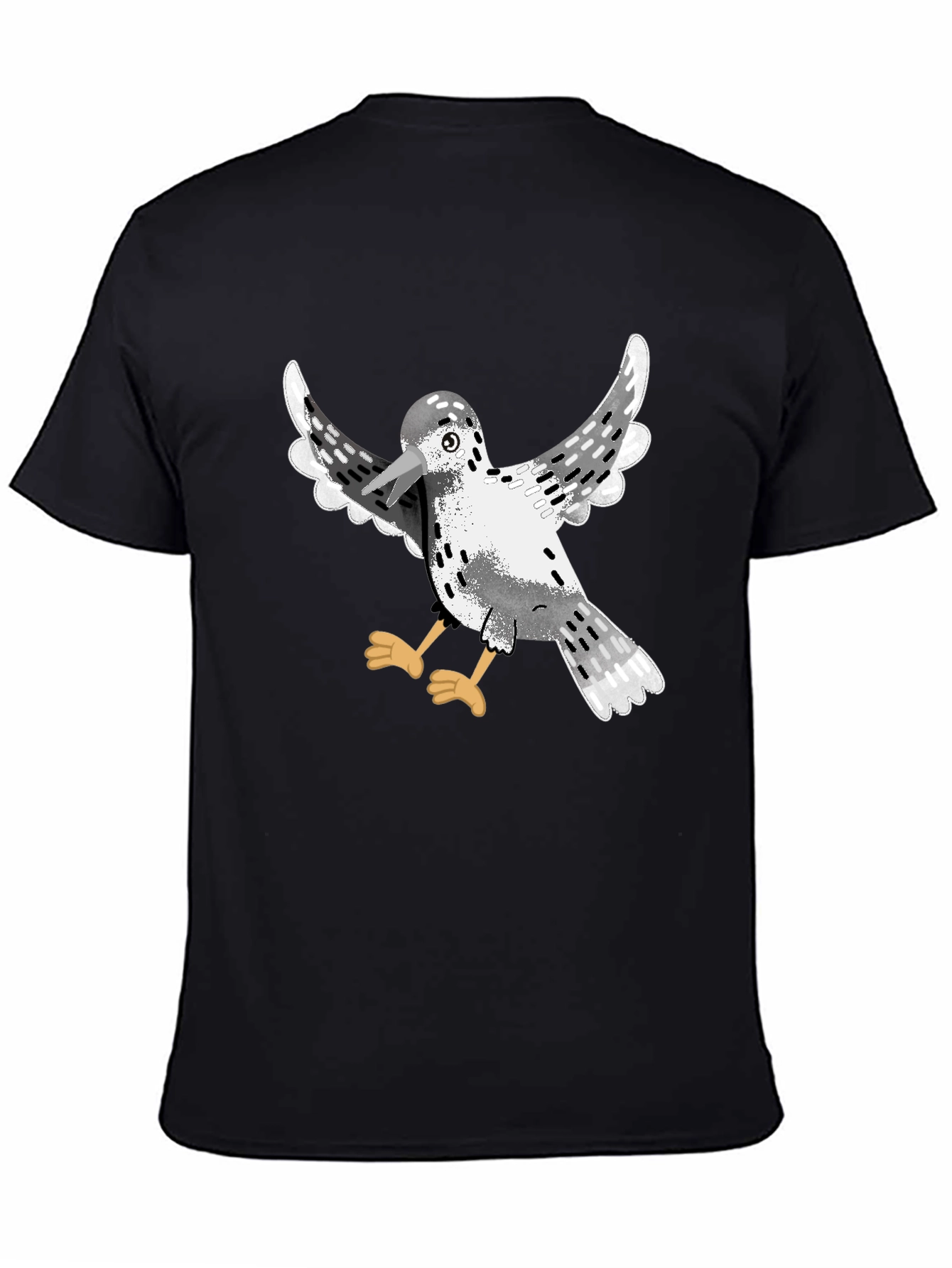 Bird Graphic Black T-Shirt | Casual Cotton Tee
