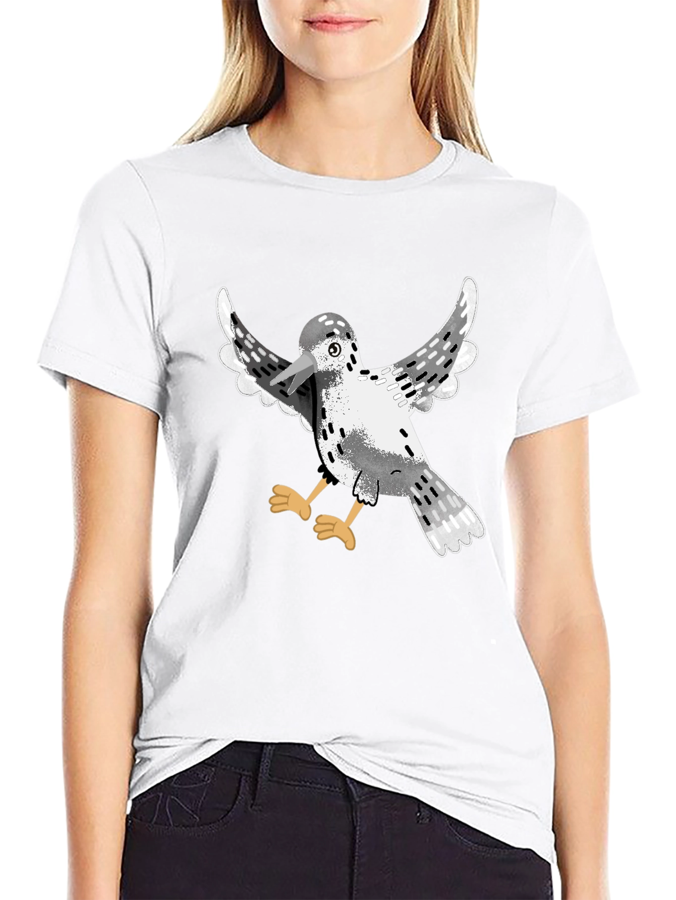 Bird Graphic Black T-Shirt | Casual Cotton Tee
