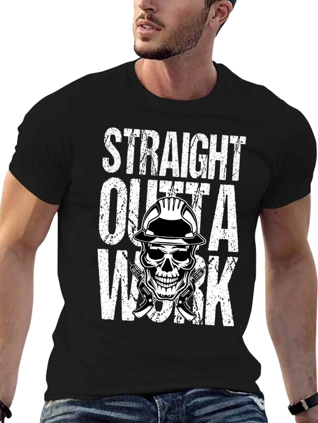 Straight Outta Work Skull Graphic Tee