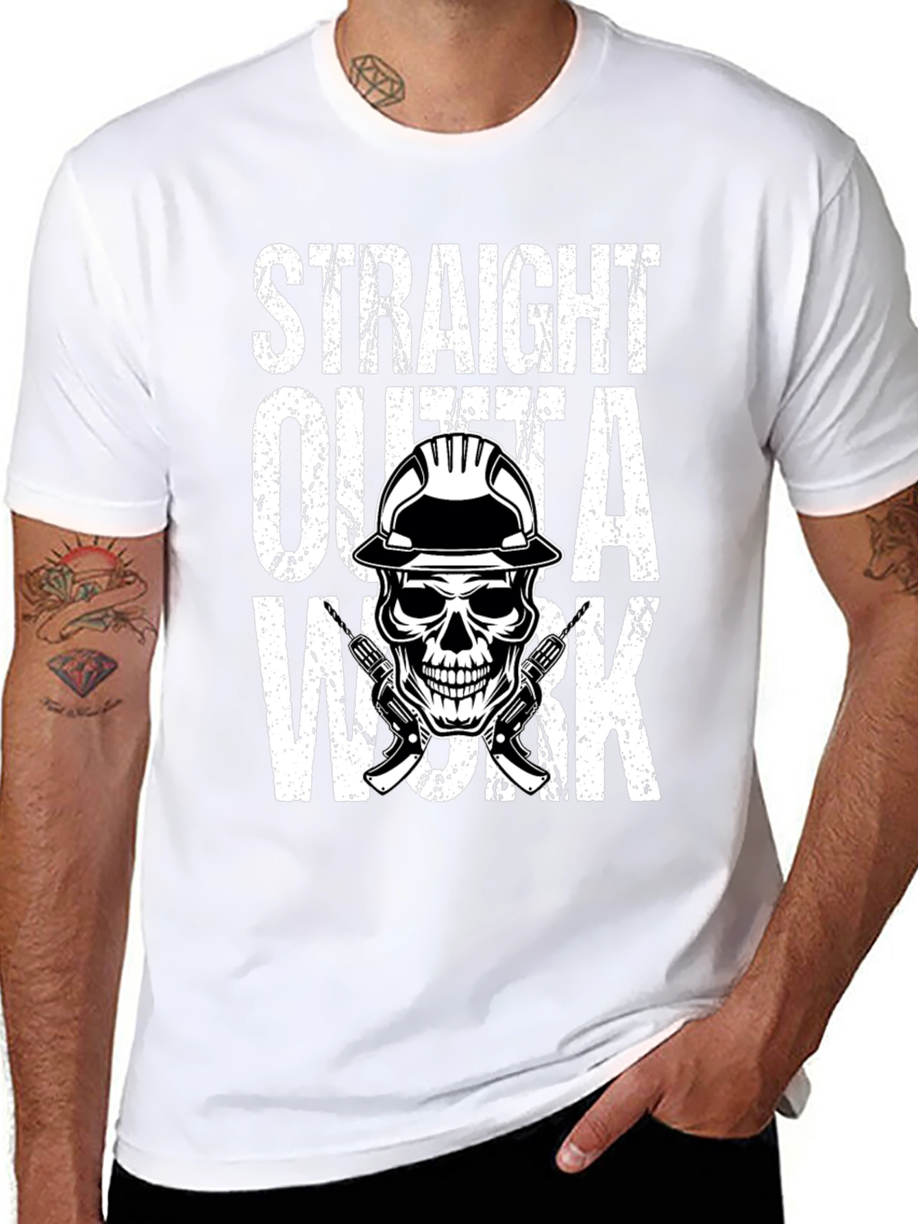 Straight Outta Work Skull Graphic Tee