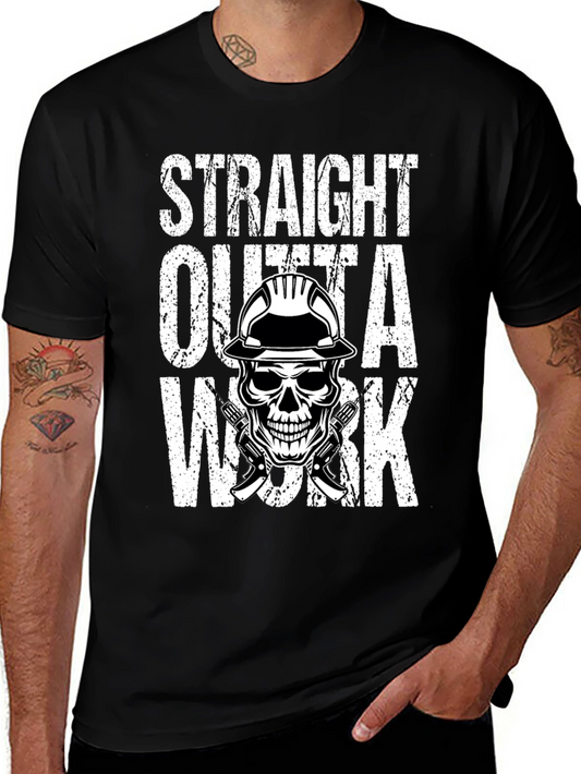Straight Outta Work Skull Graphic Tee