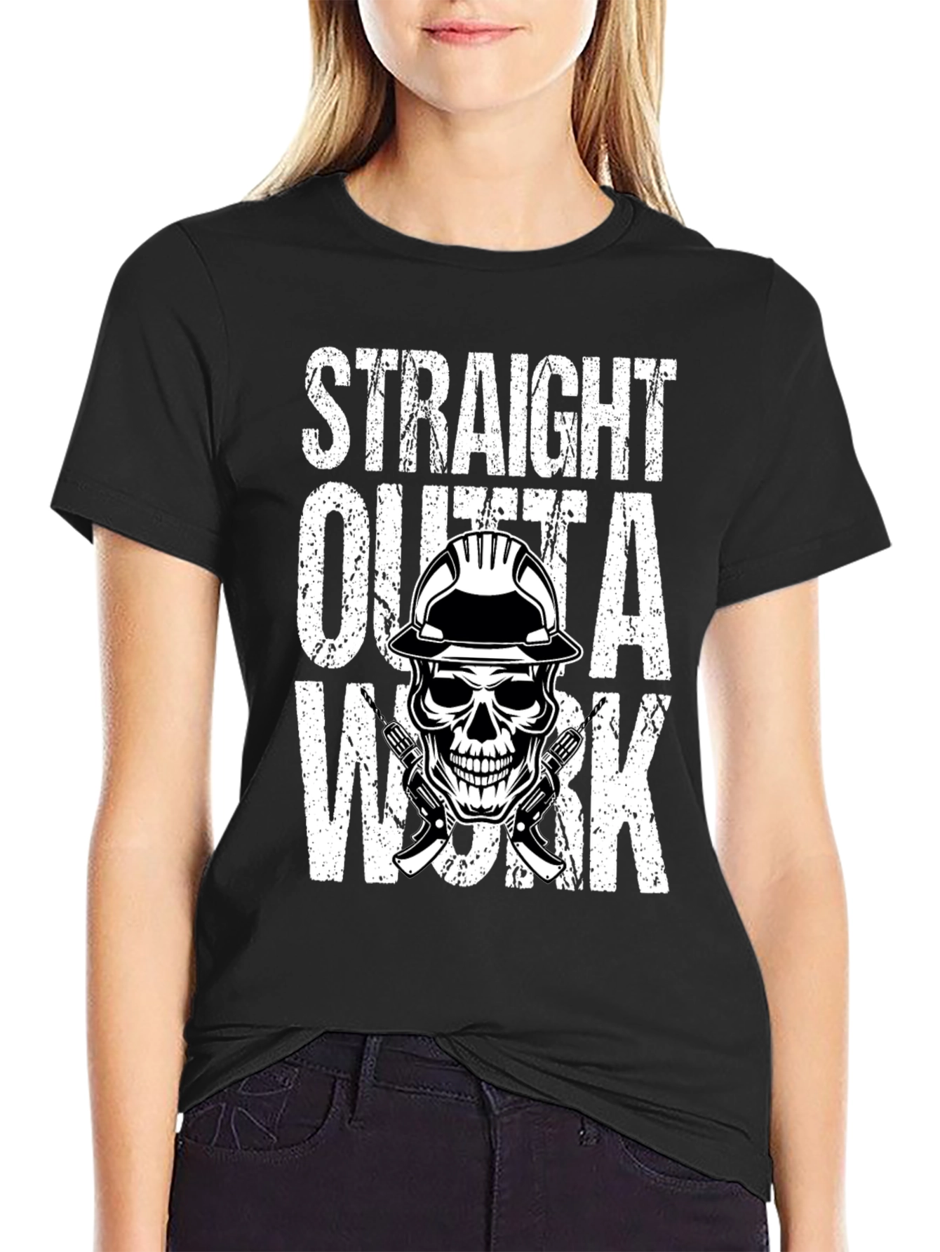 Straight Outta Work Skull Graphic Tee