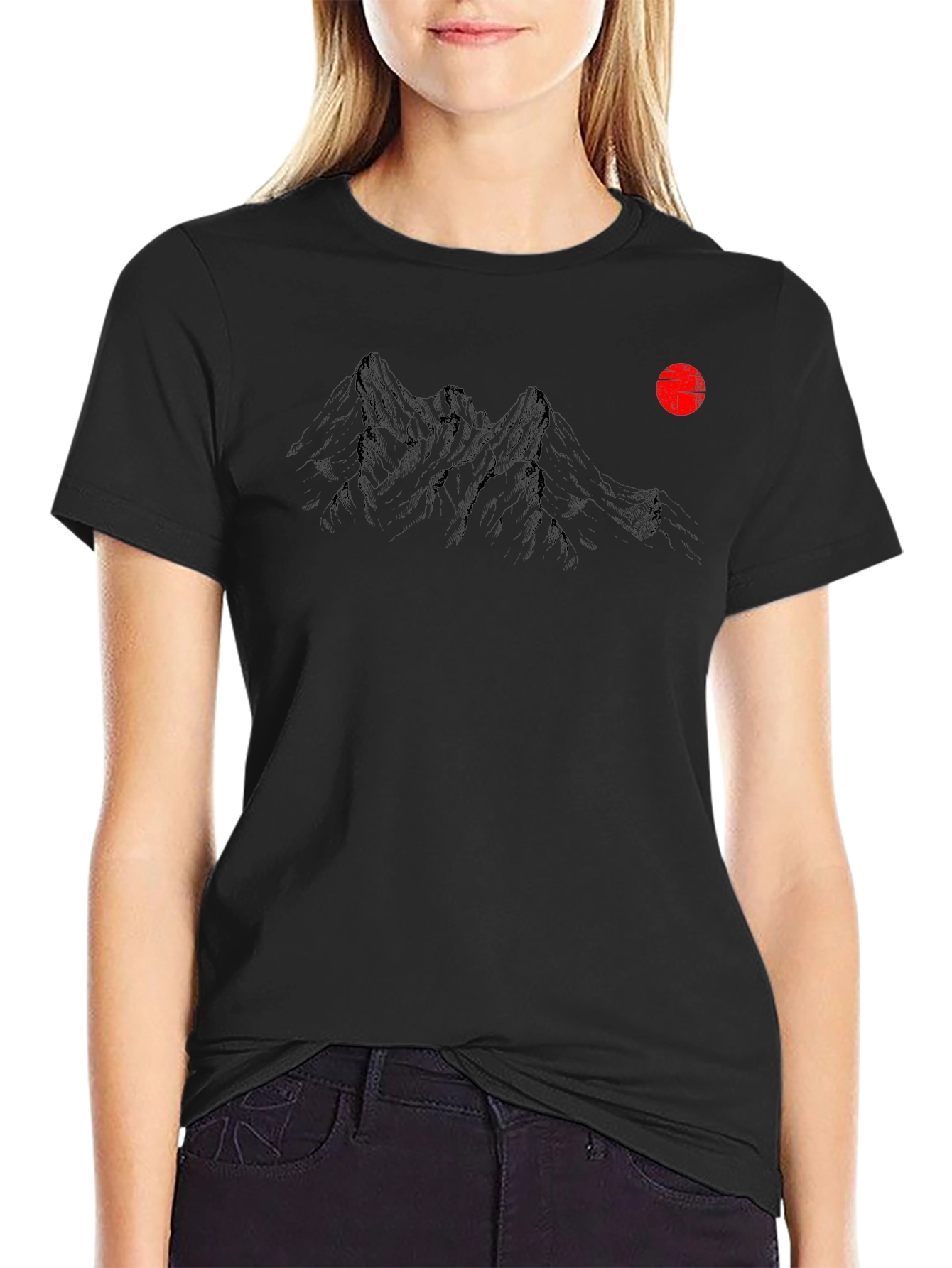 Mountain Peak Graphic Tee - Black Short Sleeve