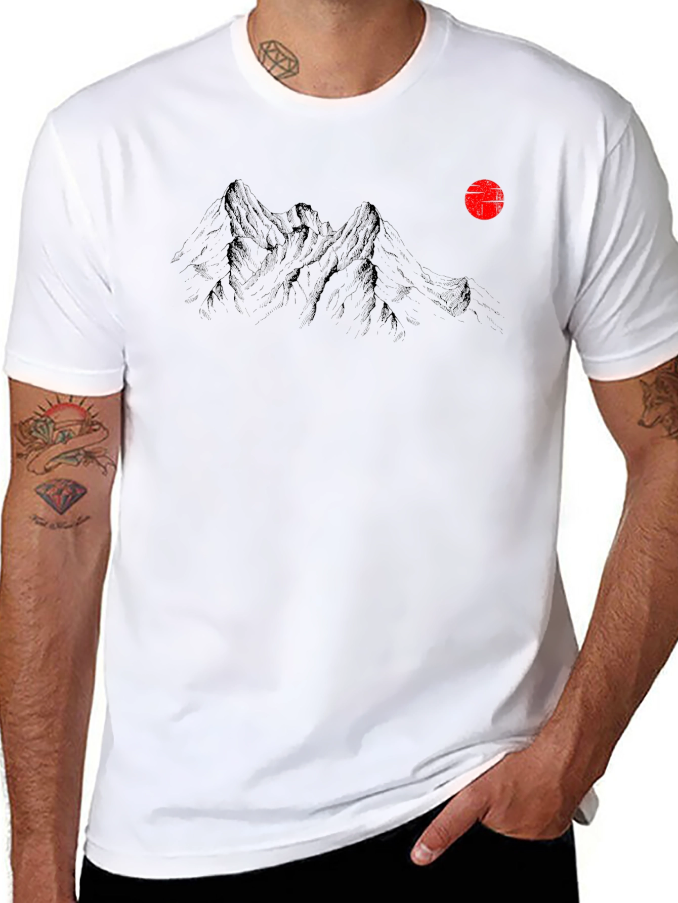 Mountain Peak Graphic Tee - Black Short Sleeve