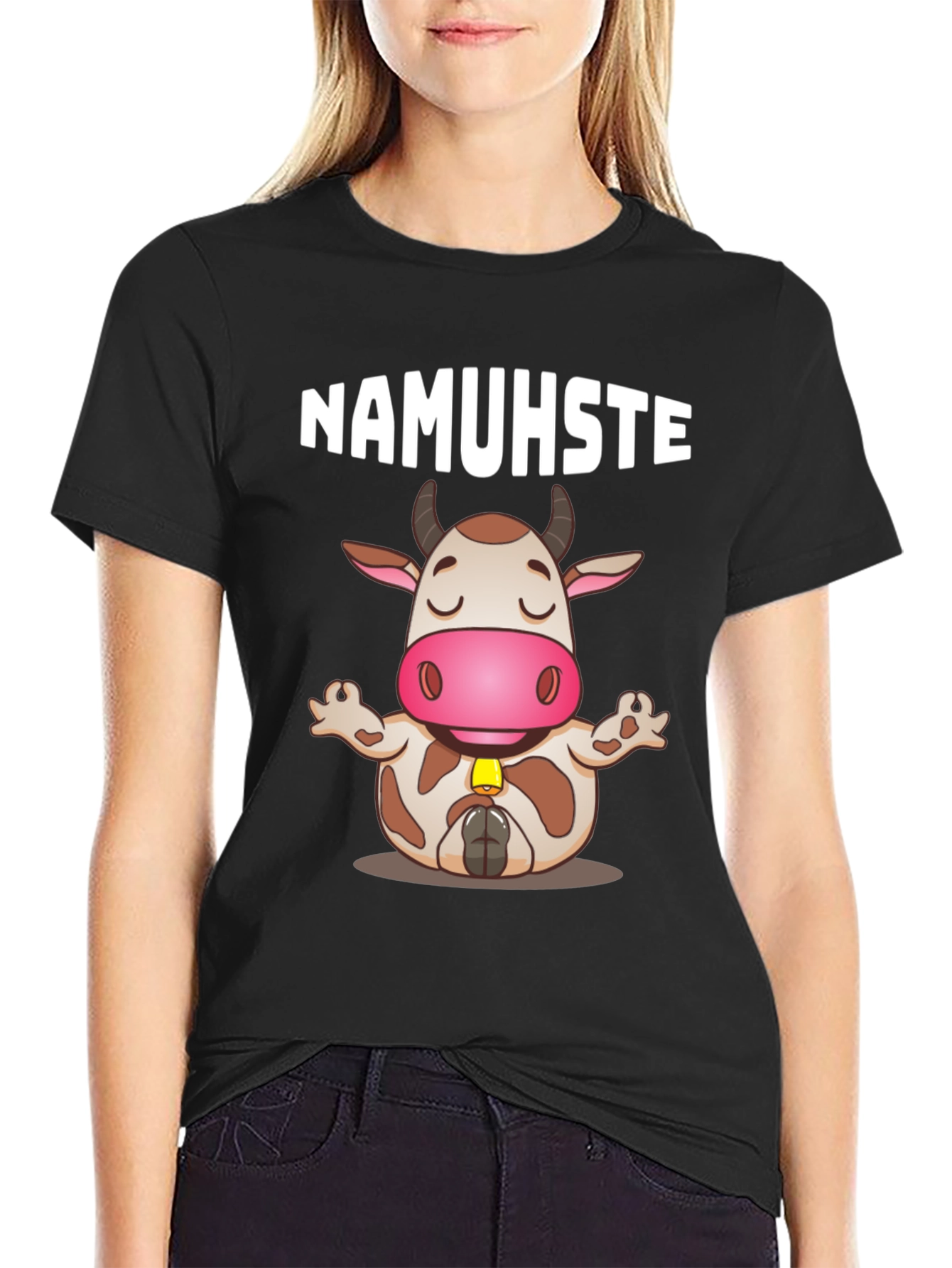 Namuhste Cow Yoga T-Shirt - Funny Graphic Tee