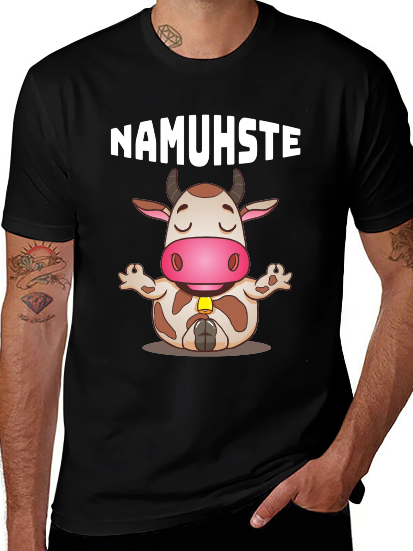 Namuhste Cow Yoga T-Shirt - Funny Graphic Tee