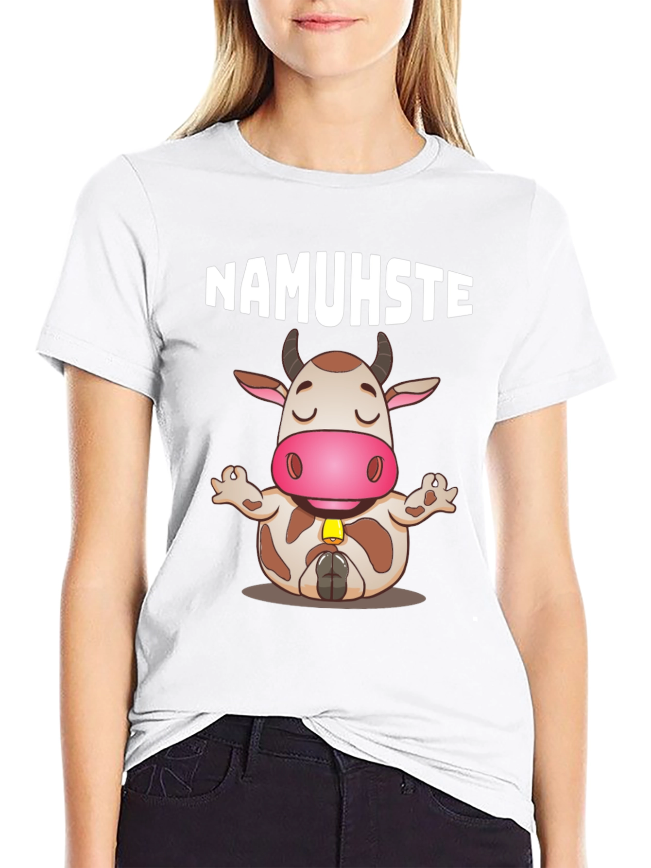 Namuhste Cow Yoga T-Shirt - Funny Graphic Tee