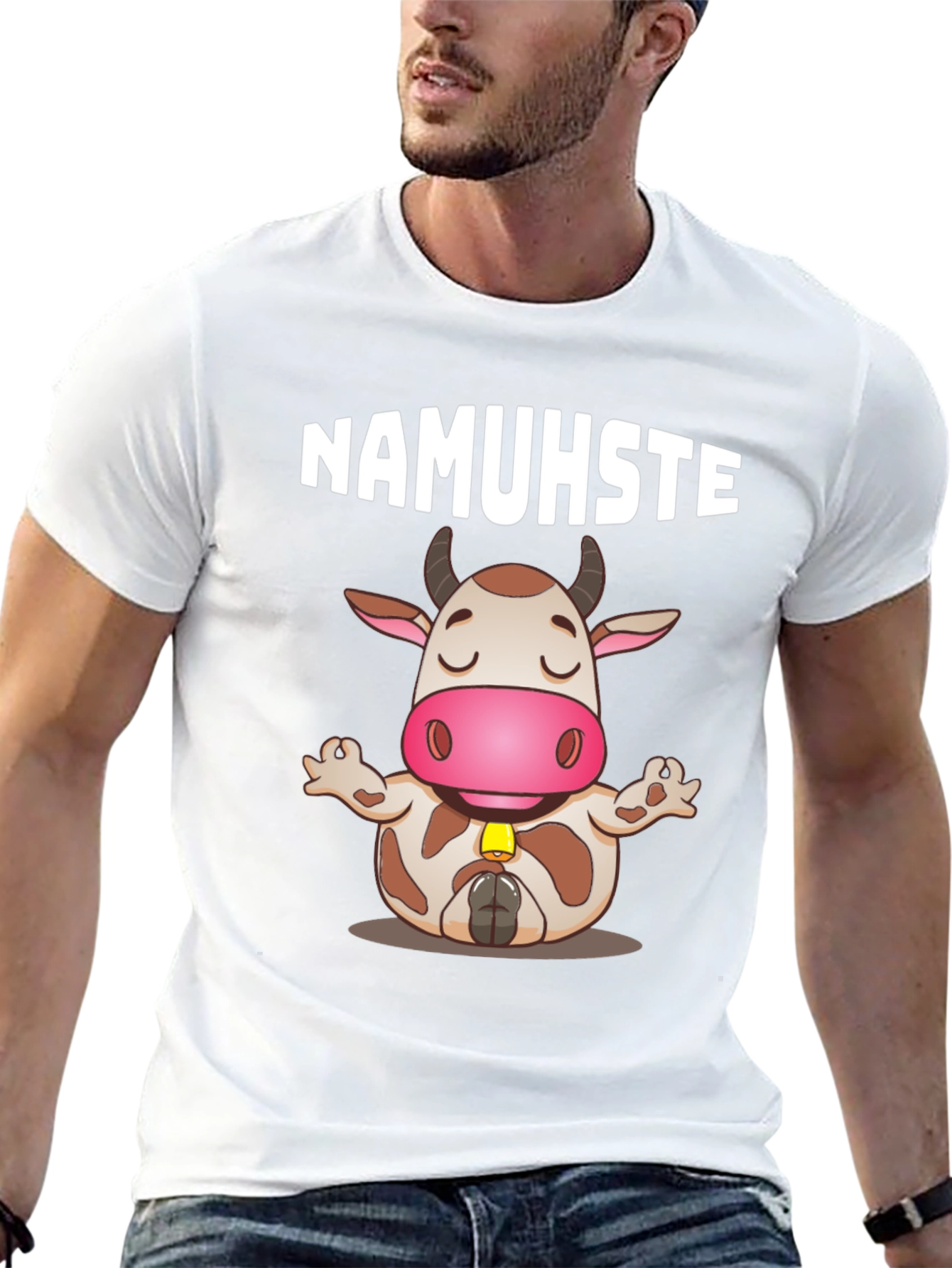 Namuhste Cow Yoga T-Shirt - Funny Graphic Tee