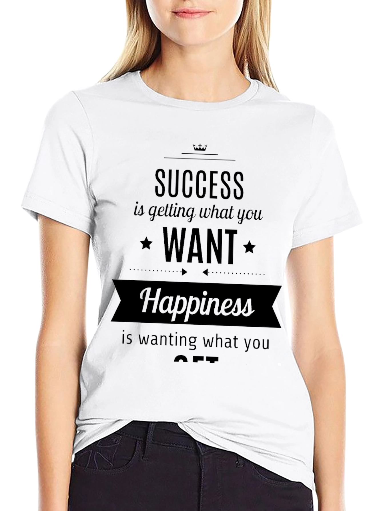 Success Happiness Black Graphic Tee