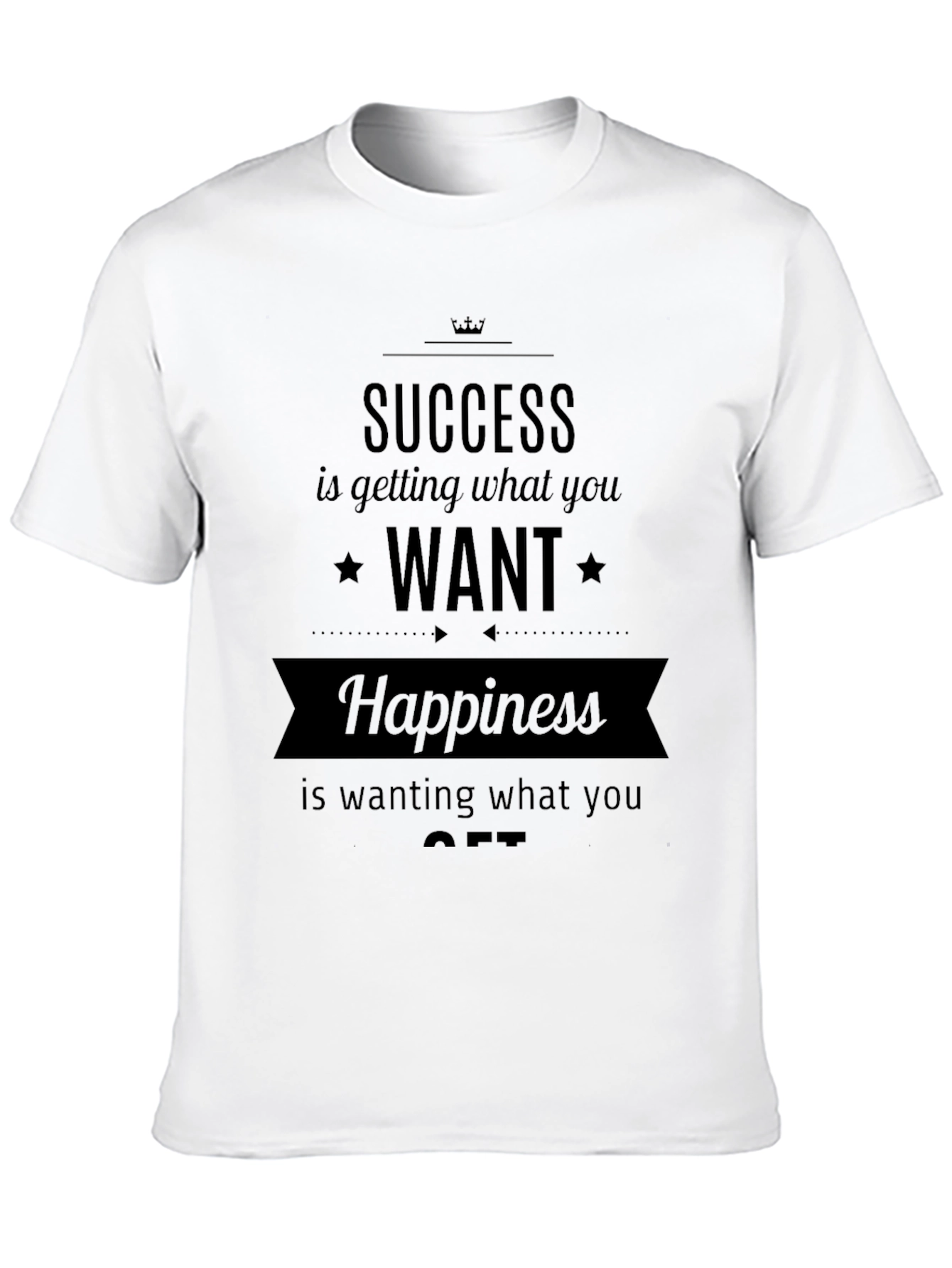 Success Happiness Black Graphic Tee