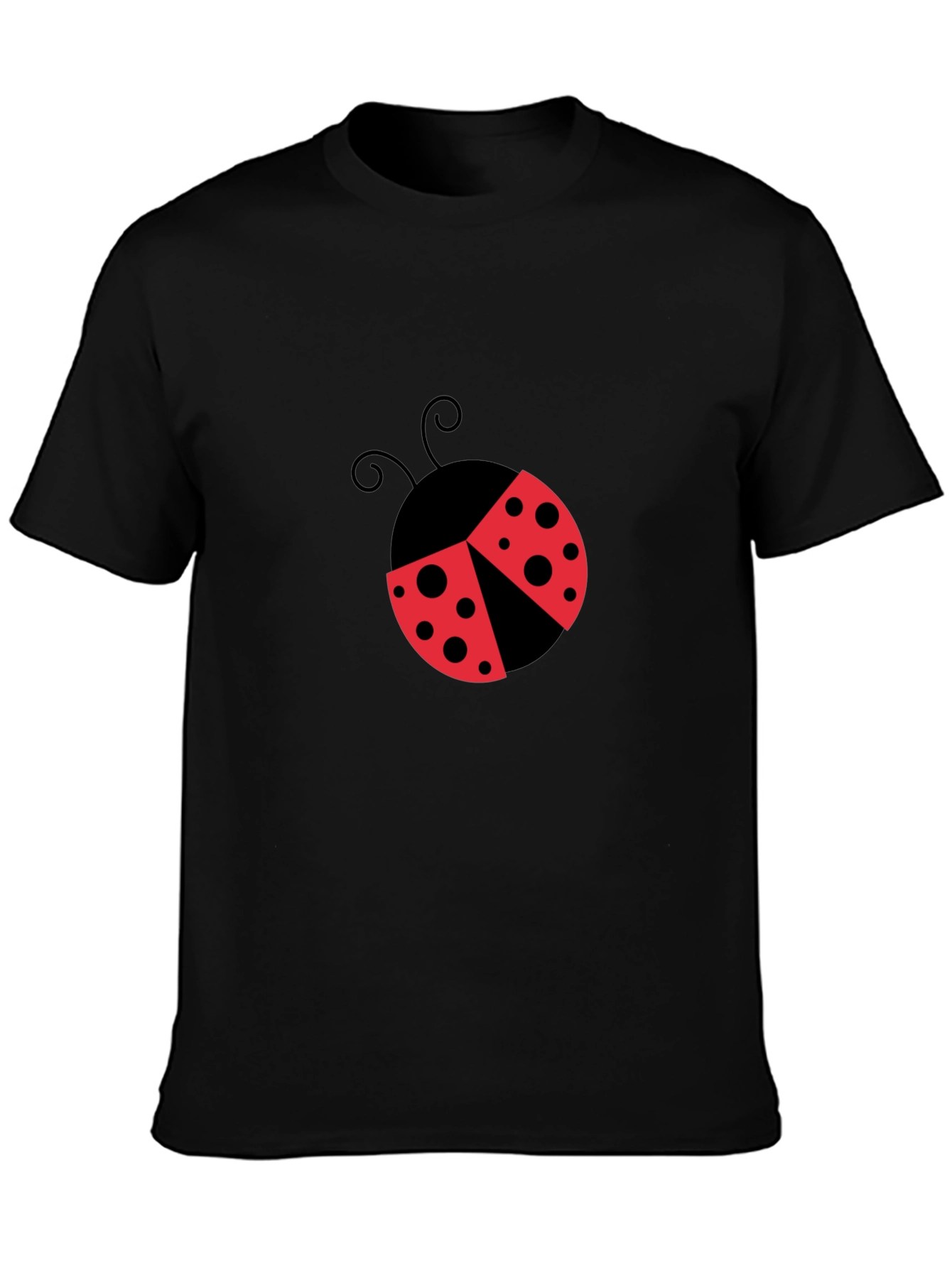 Ladybug Graphic T-Shirt - Black Cotton Blend