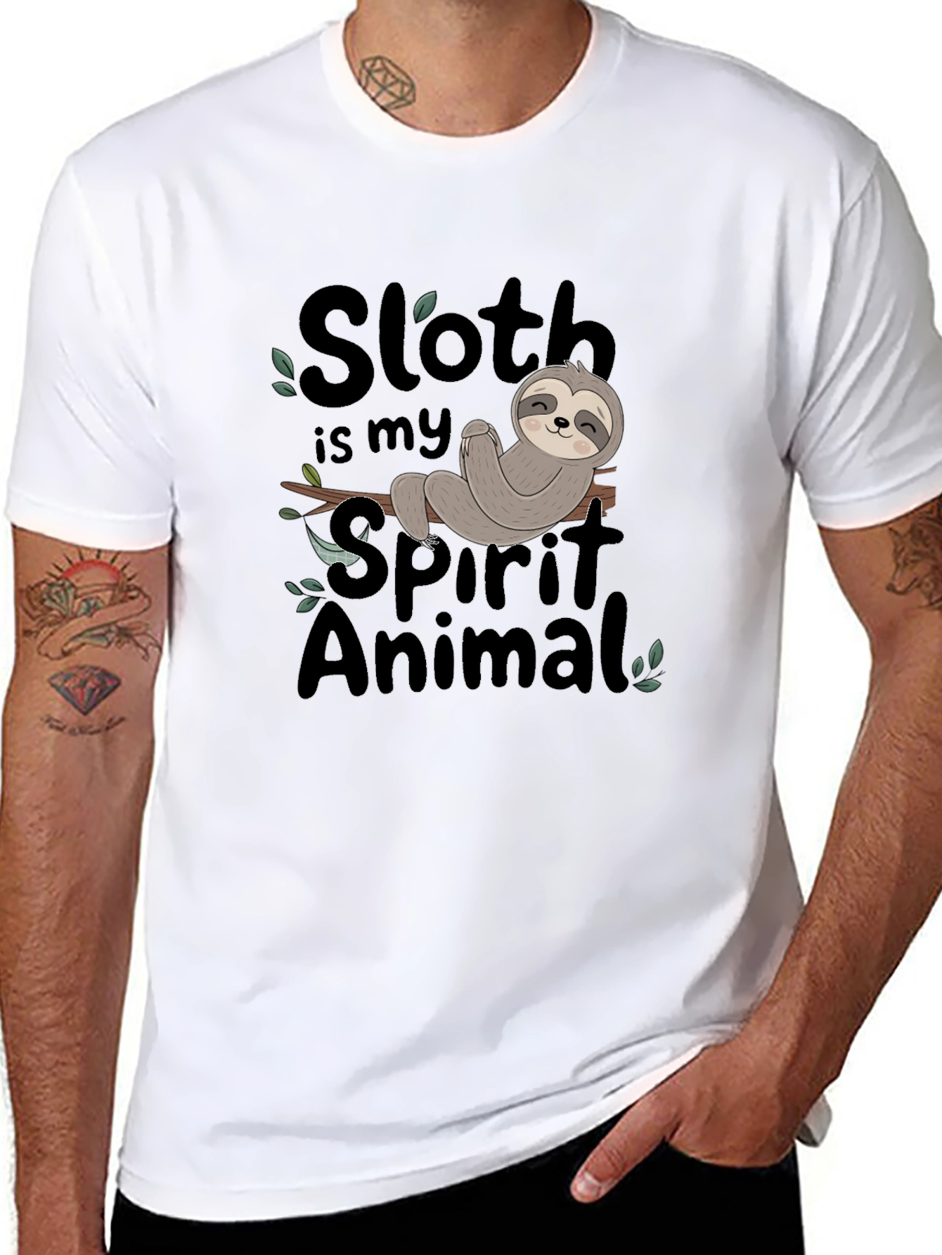 Sloth Spirit Animal Graphic Tee - Relaxed Fit