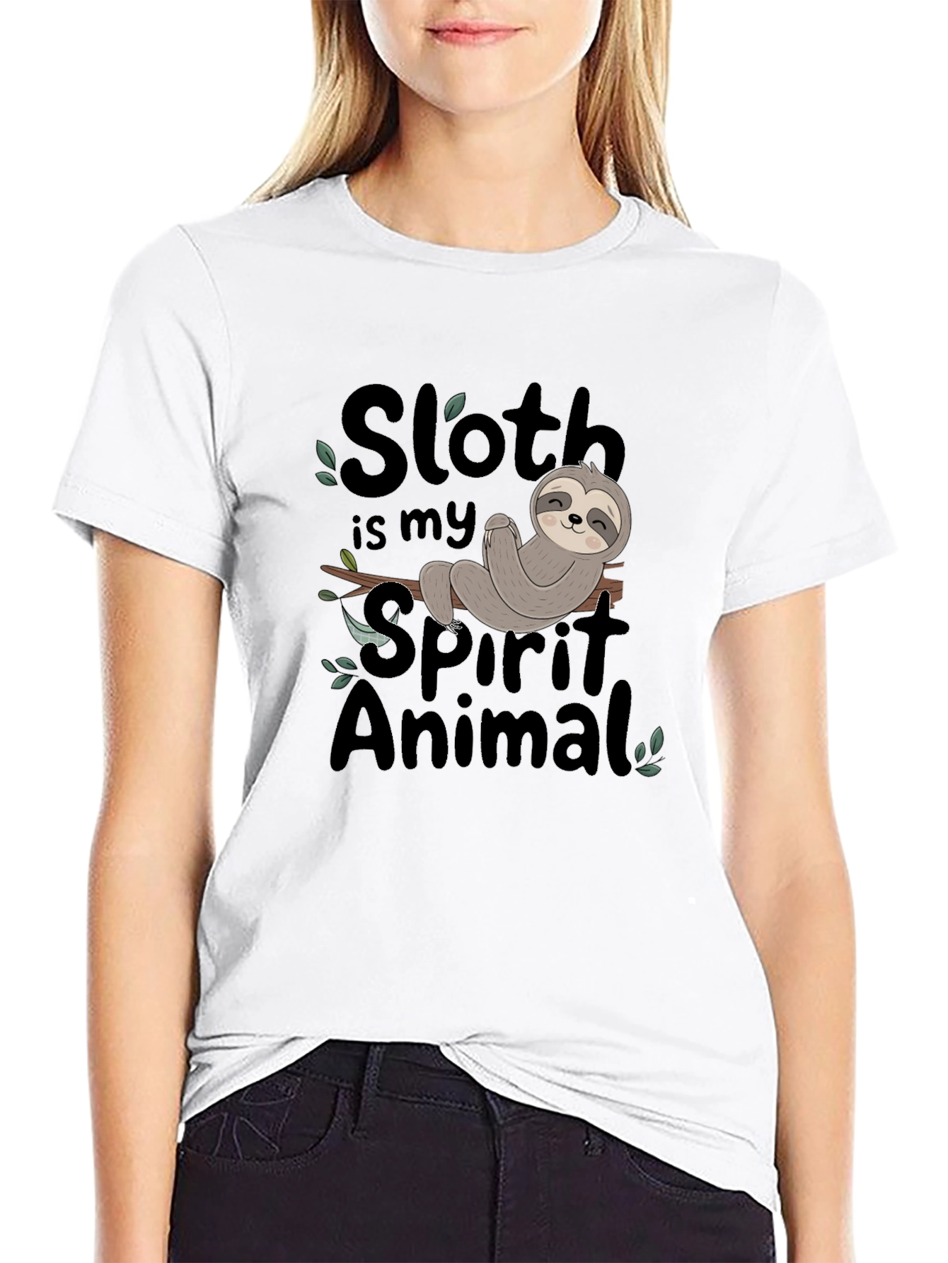 Sloth Spirit Animal Graphic Tee - Relaxed Fit