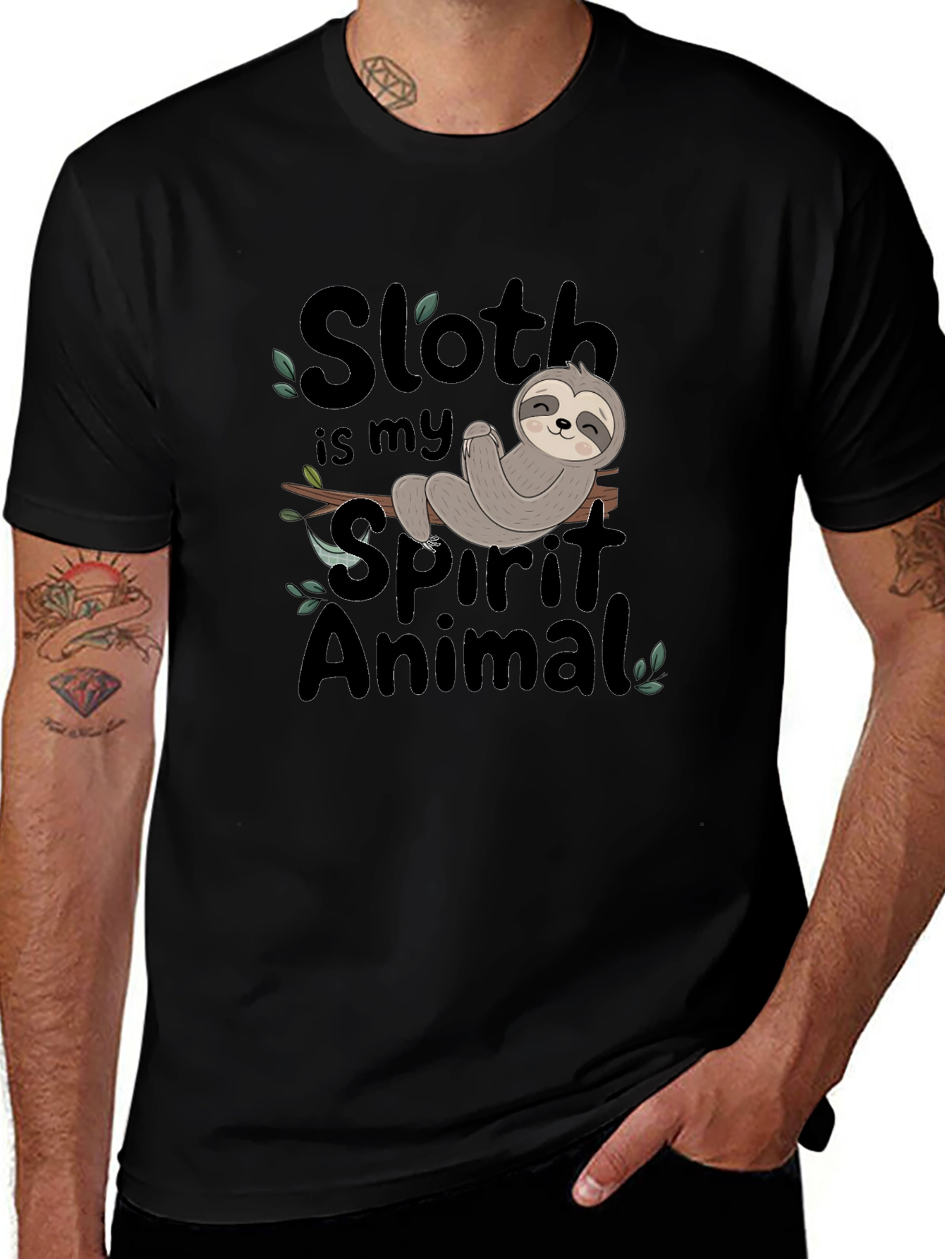 Sloth Spirit Animal Graphic Tee - Relaxed Fit