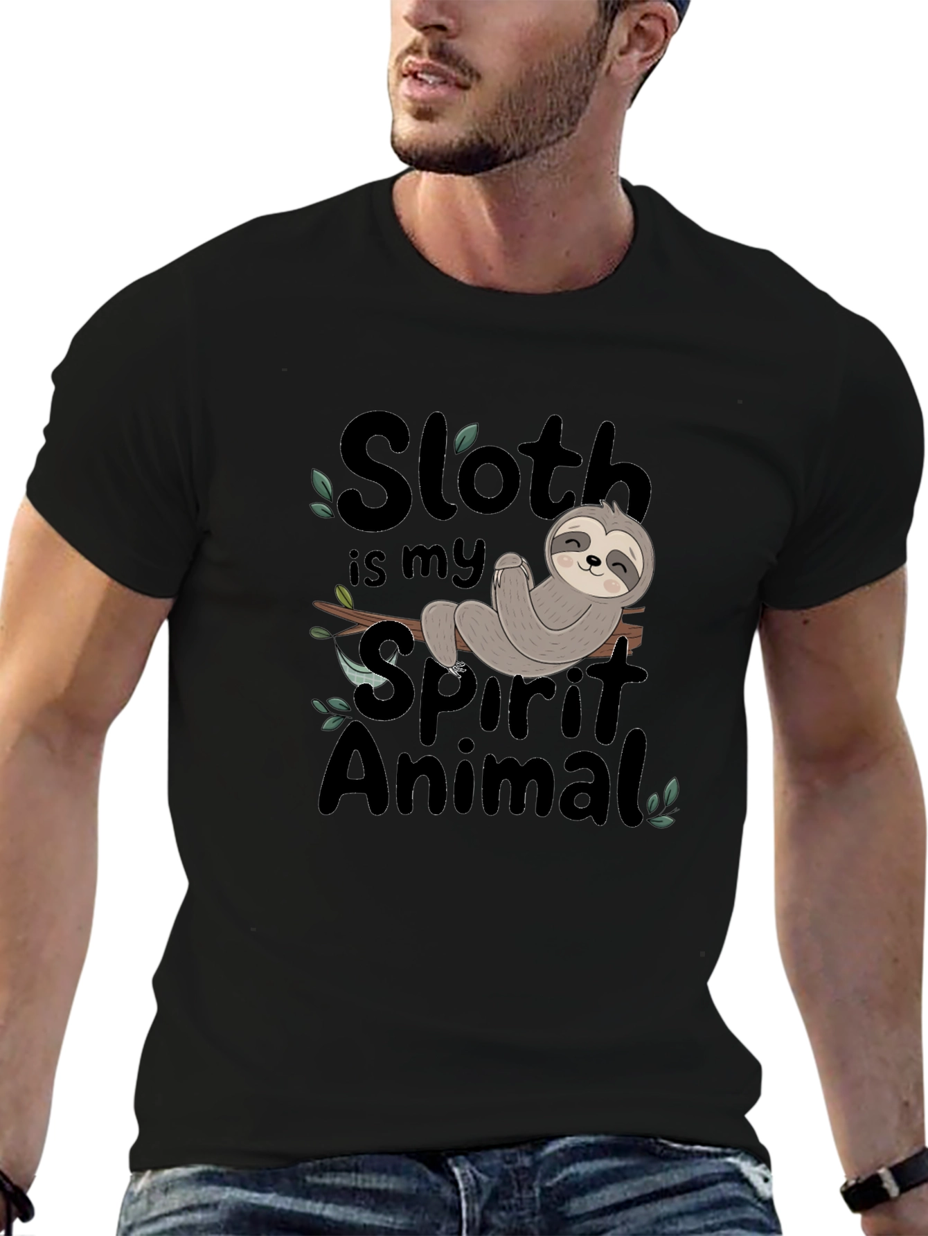 Sloth Spirit Animal Graphic Tee - Relaxed Fit