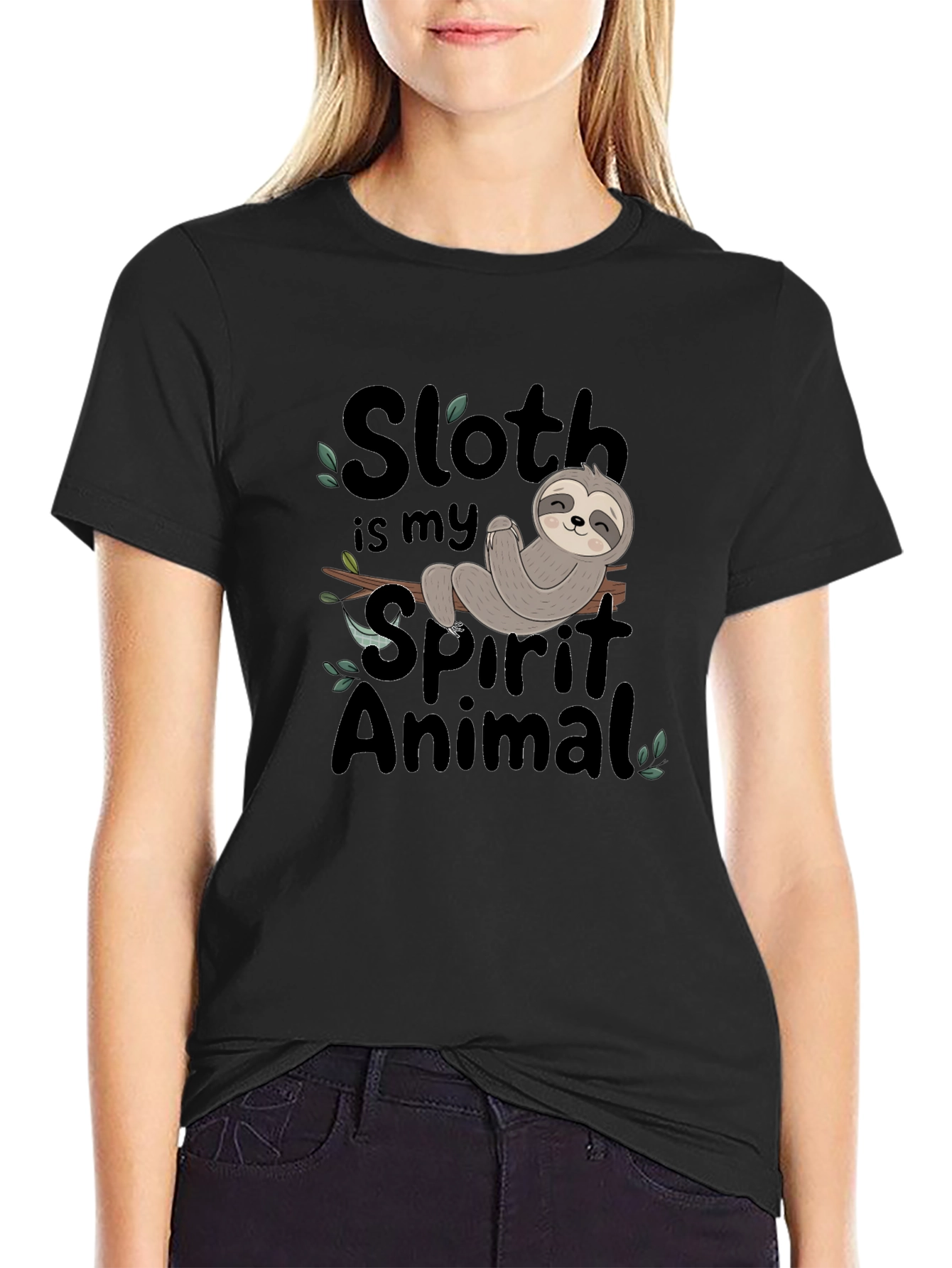 Sloth Spirit Animal Graphic Tee - Relaxed Fit