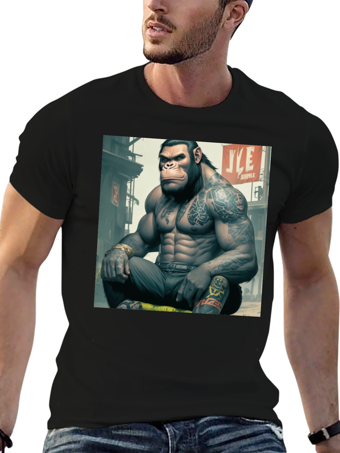 Tattooed Gorilla Graphic Tee - Urban Style