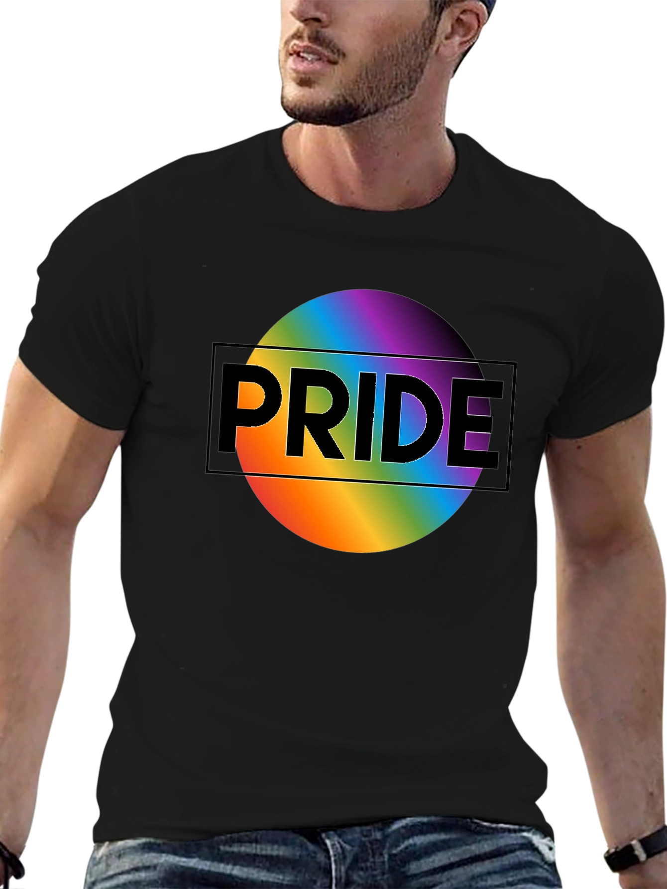Pride Rainbow Graphic Black T-Shirt