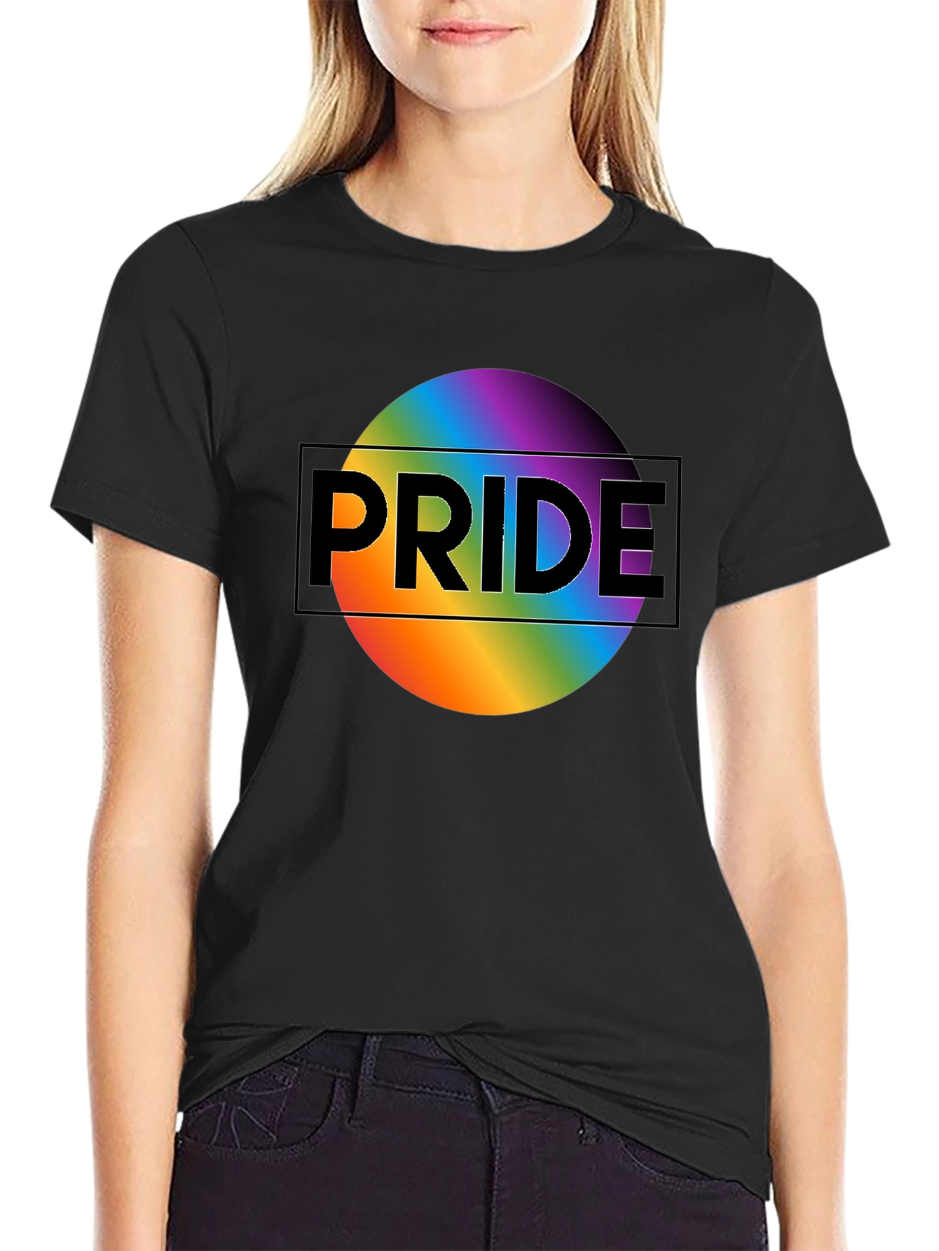 Pride Rainbow Graphic Black T-Shirt