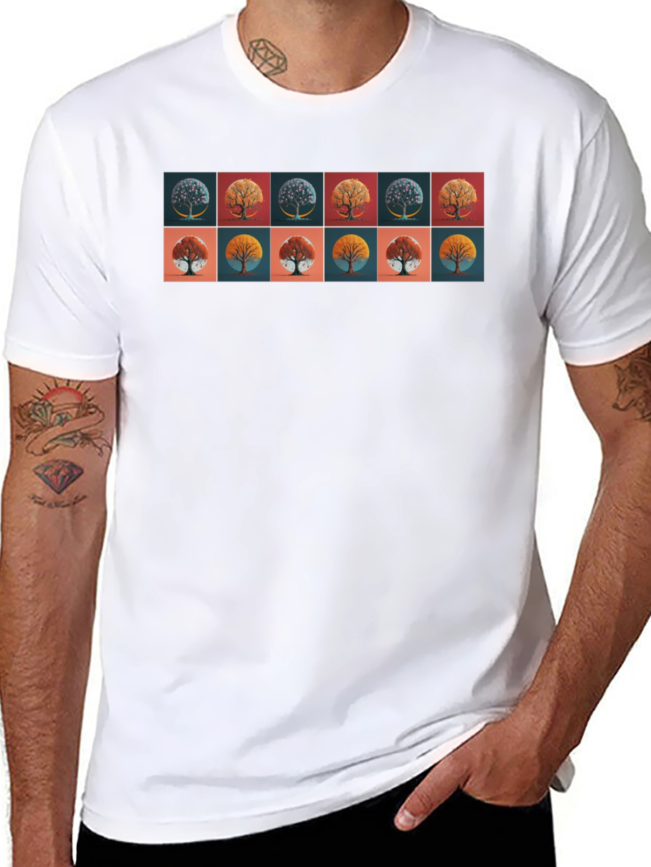 Tree Art Graphic Black T-Shirt