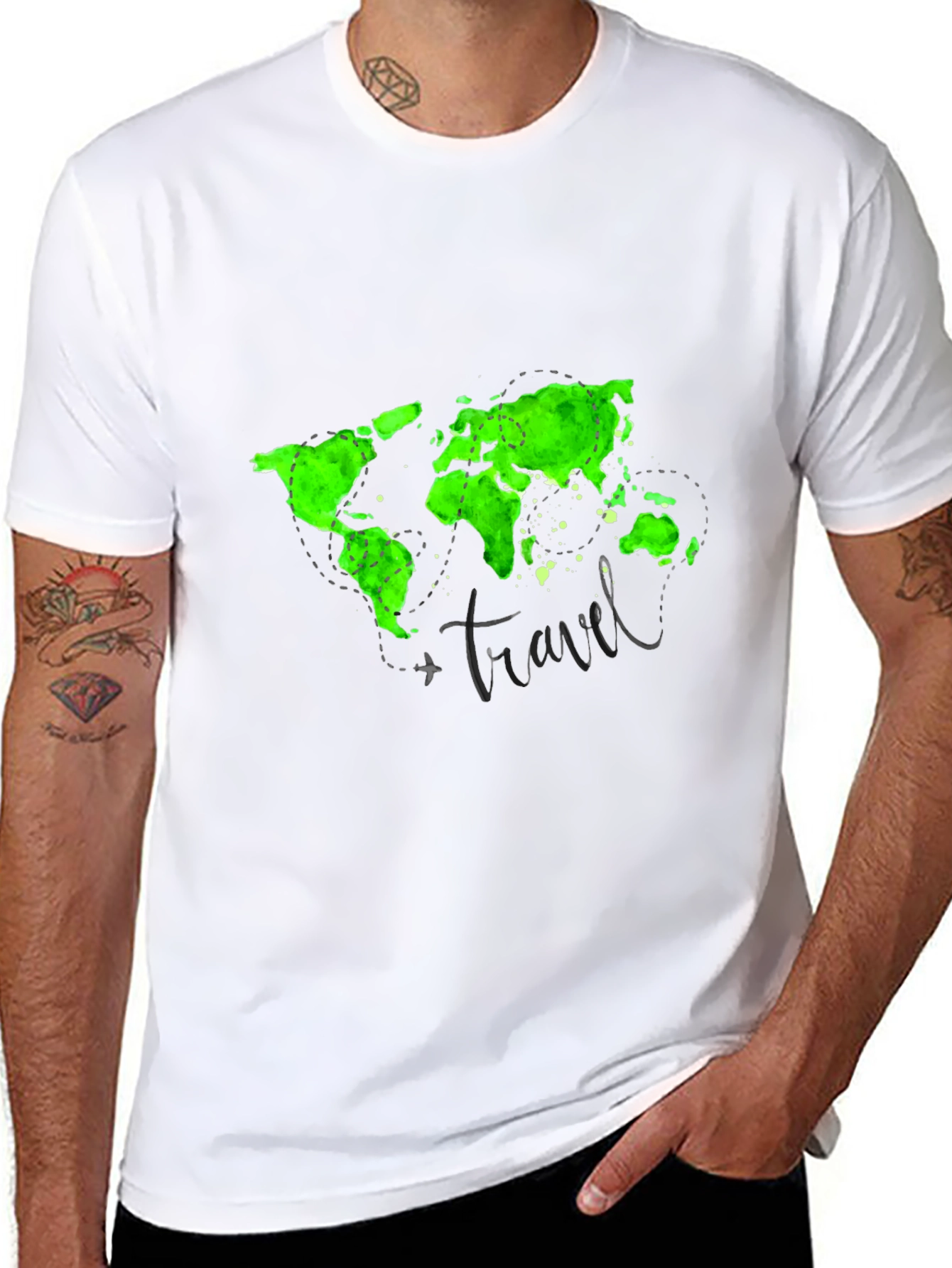 Travel World Map Tee - Adventure Awaits