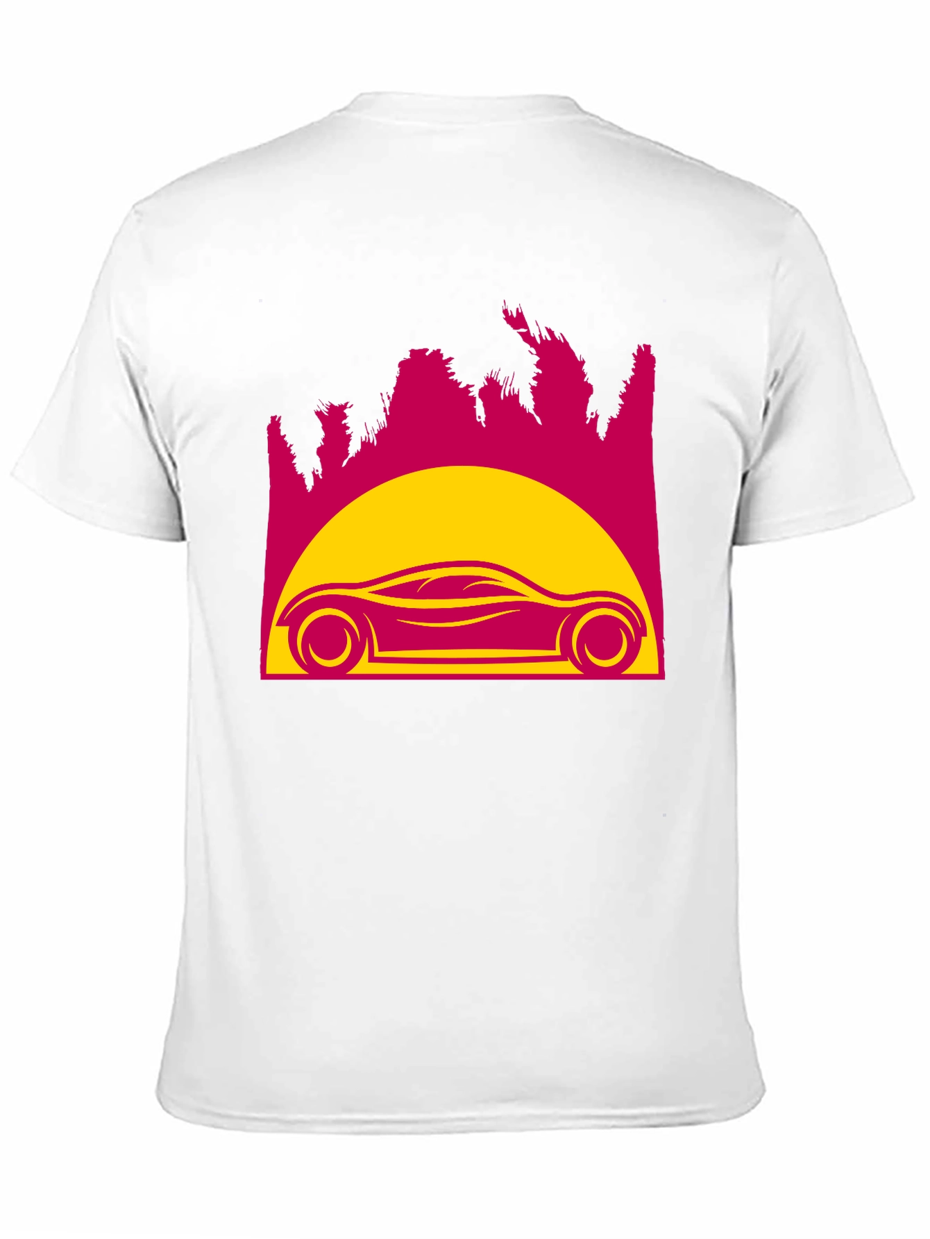 Retro Sunset Car Graphic Tee - Black