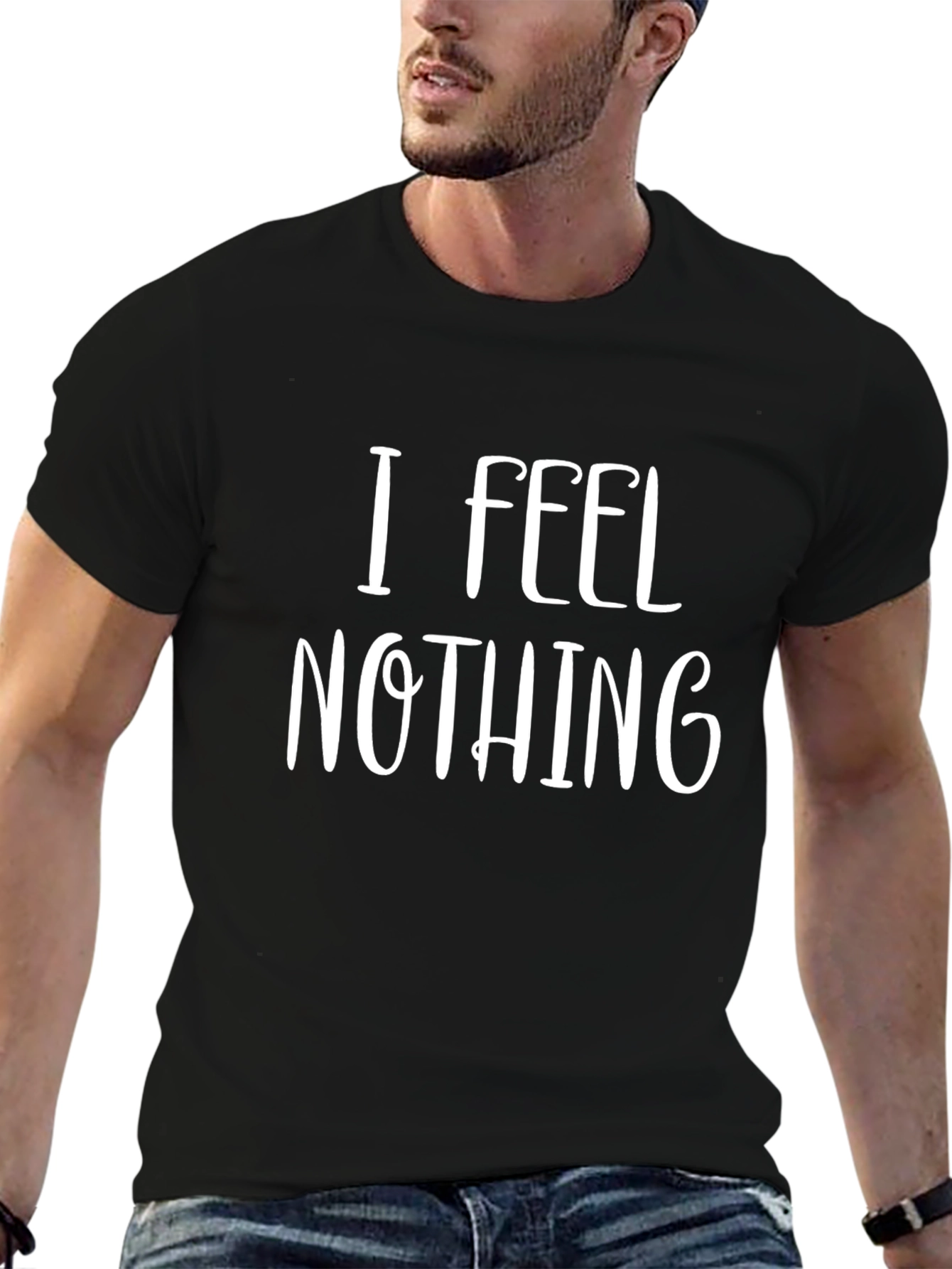 I Feel Nothing Graphic Tee - Unisex Black T-Shirt