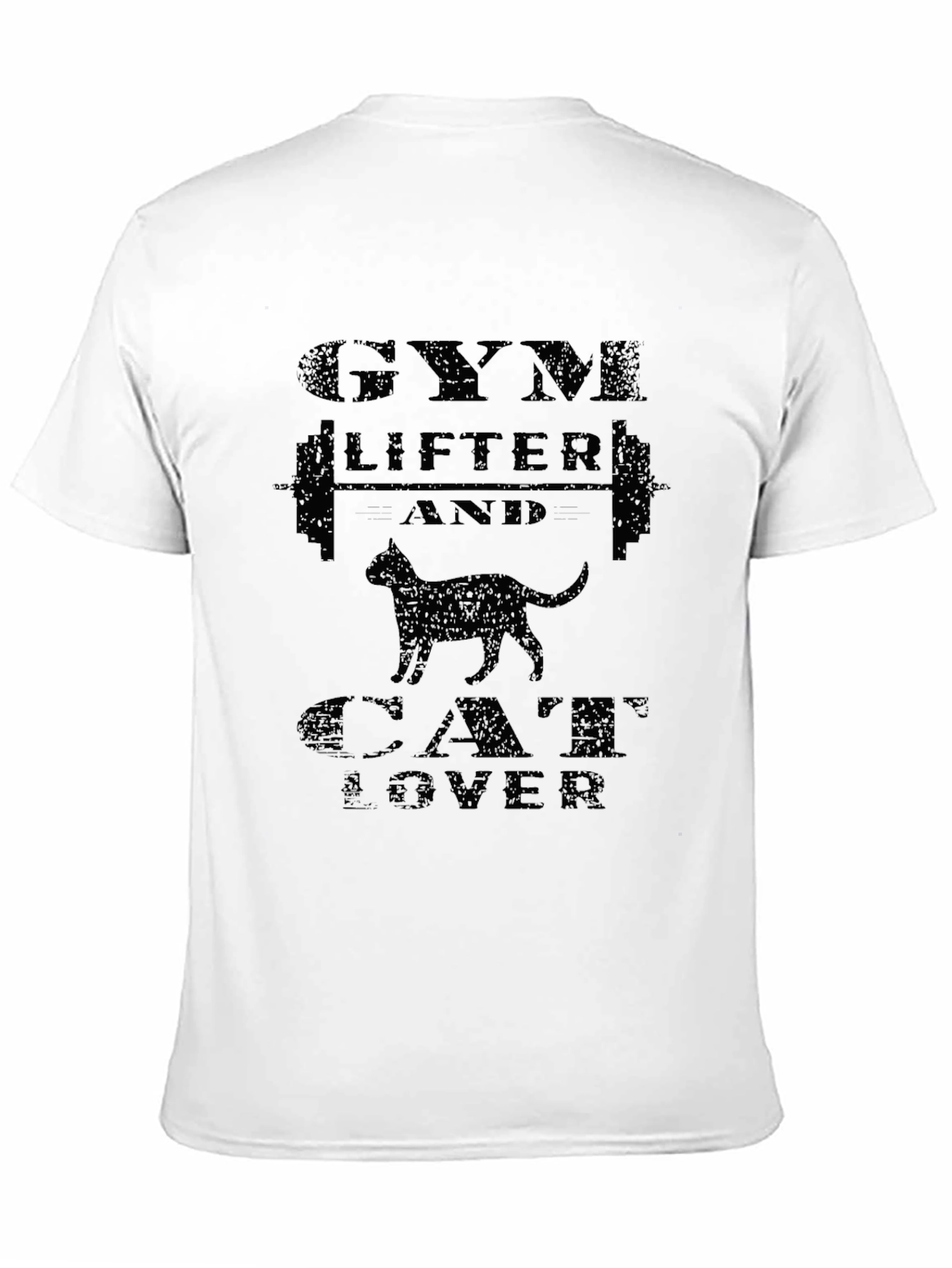 Gym Lifter & Cat Lover Black Graphic Tee