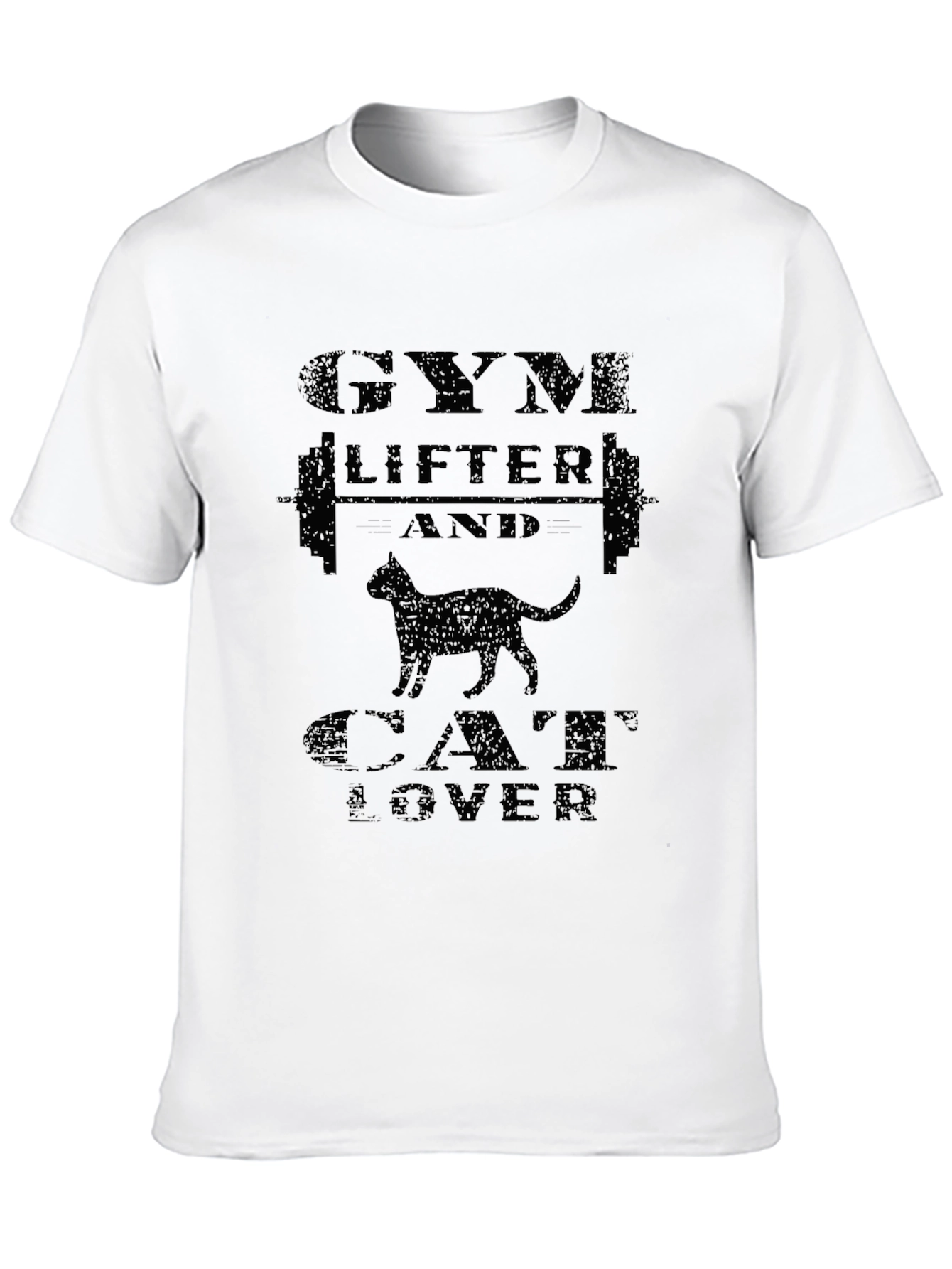 Gym Lifter & Cat Lover Black Graphic Tee