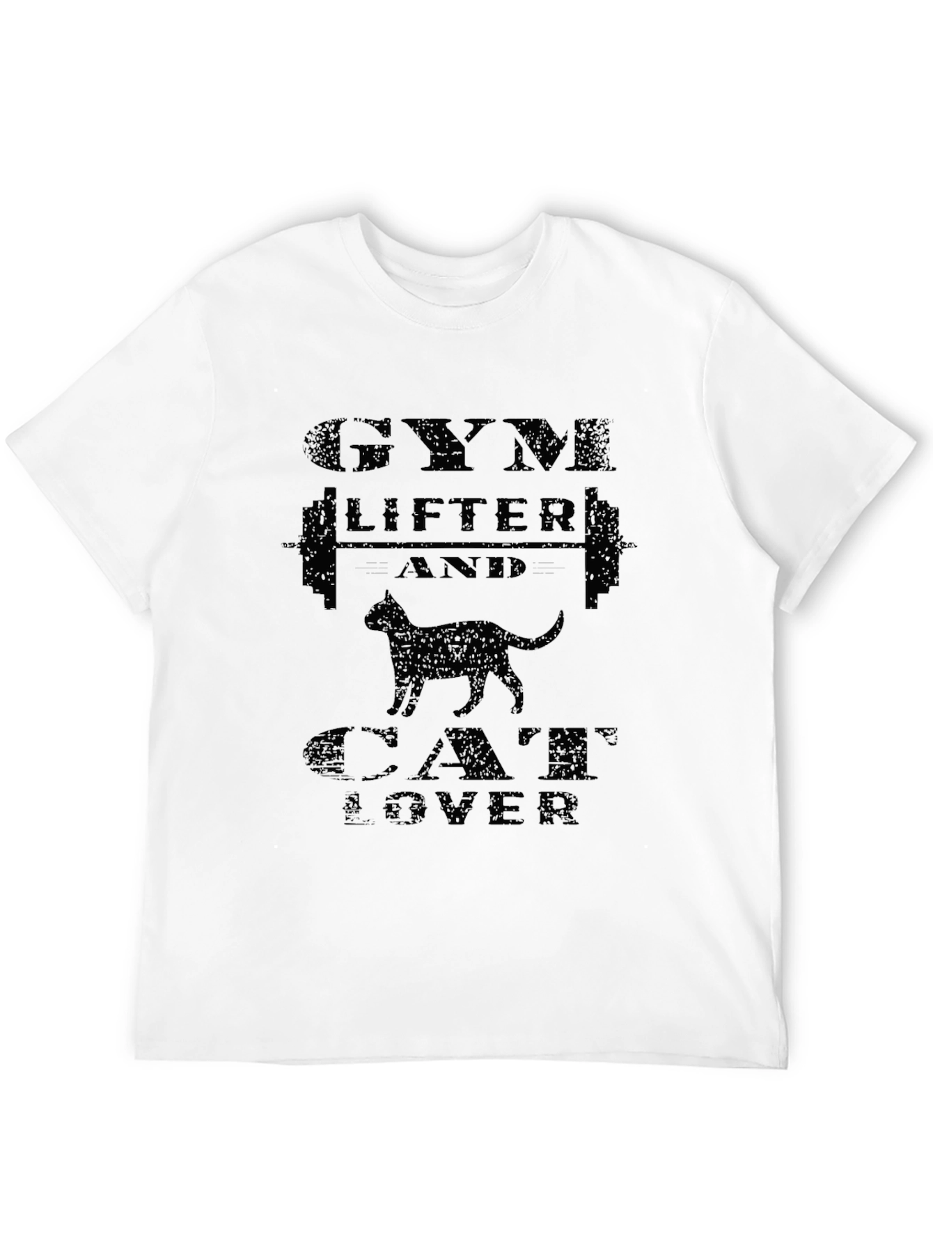 Gym Lifter & Cat Lover Black Graphic Tee