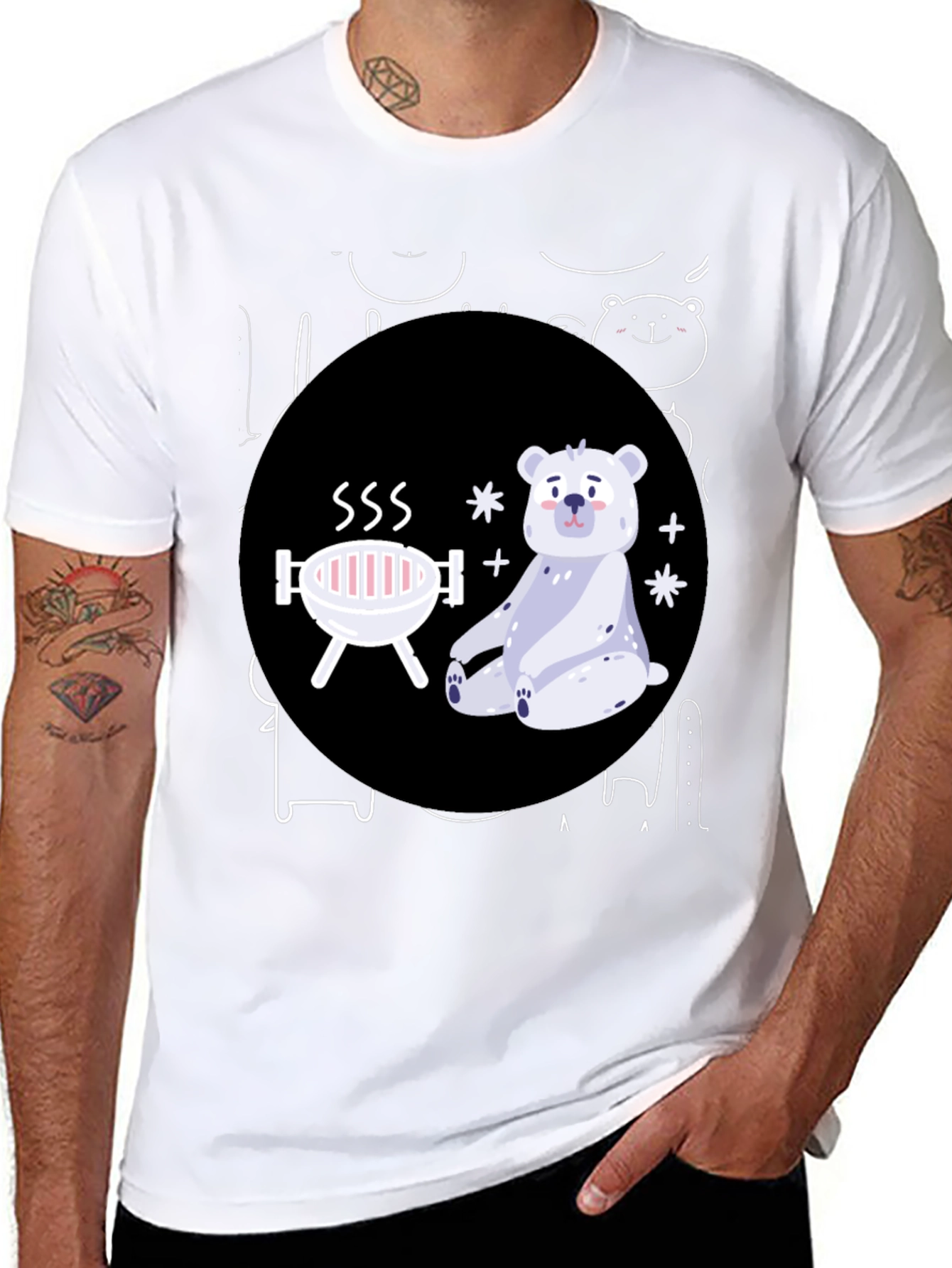 Bear-B-Q Funny Graphic T-Shirt