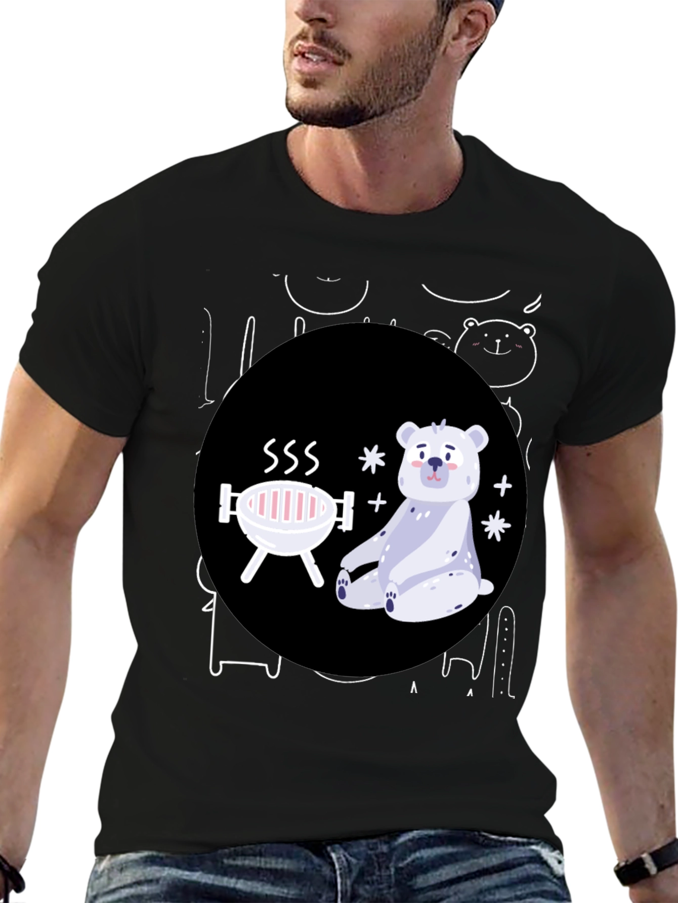 Bear-B-Q Funny Graphic T-Shirt