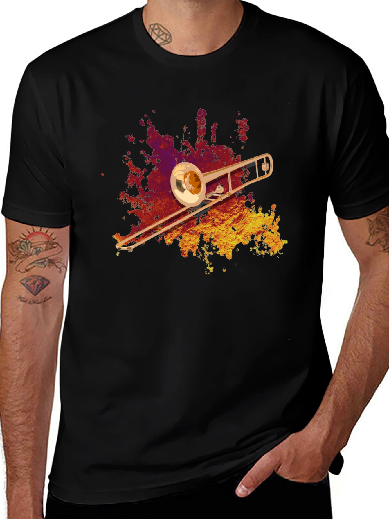 Trombone Graphic T-Shirt - Music Lover Tee