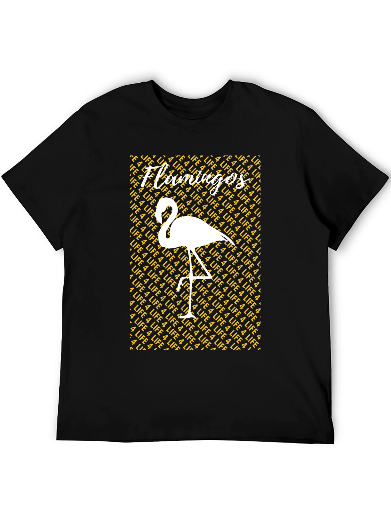 Flamingos 4 Life Graphic Tee - Mens Black T-Shirt