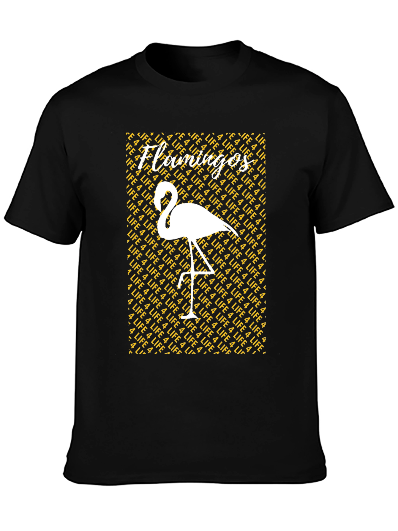 Flamingos 4 Life Graphic Tee - Mens Black T-Shirt