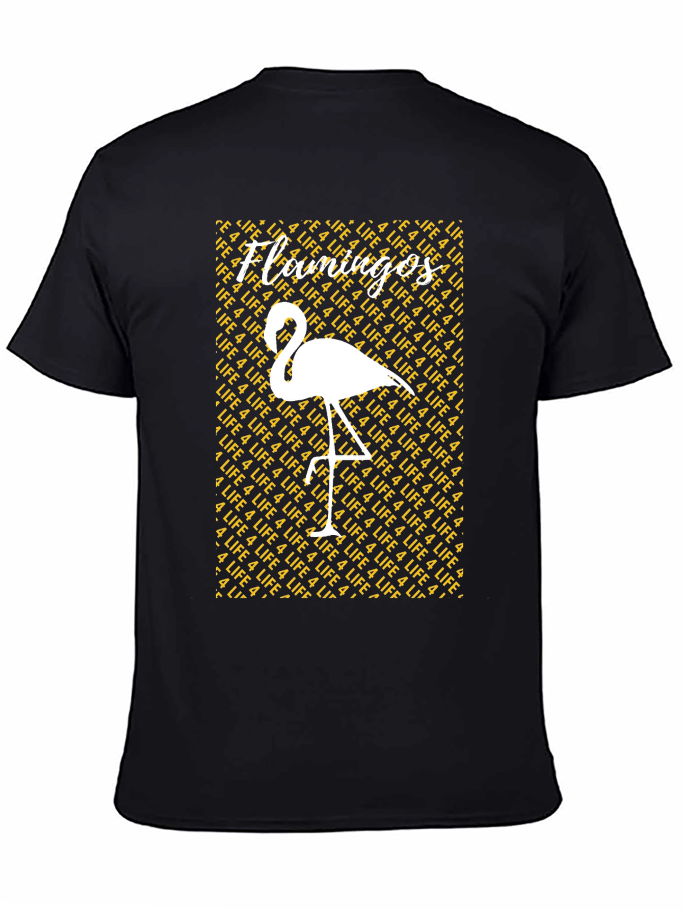 Flamingos 4 Life Graphic Tee - Mens Black T-Shirt