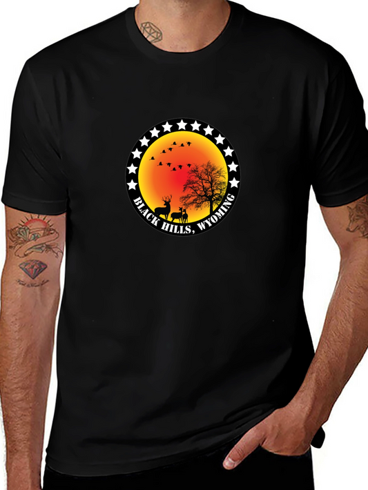 Black Hills Wyoming Deer Graphic T-Shirt