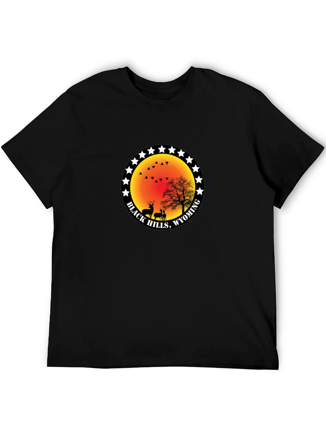 Black Hills Wyoming Deer Graphic T-Shirt